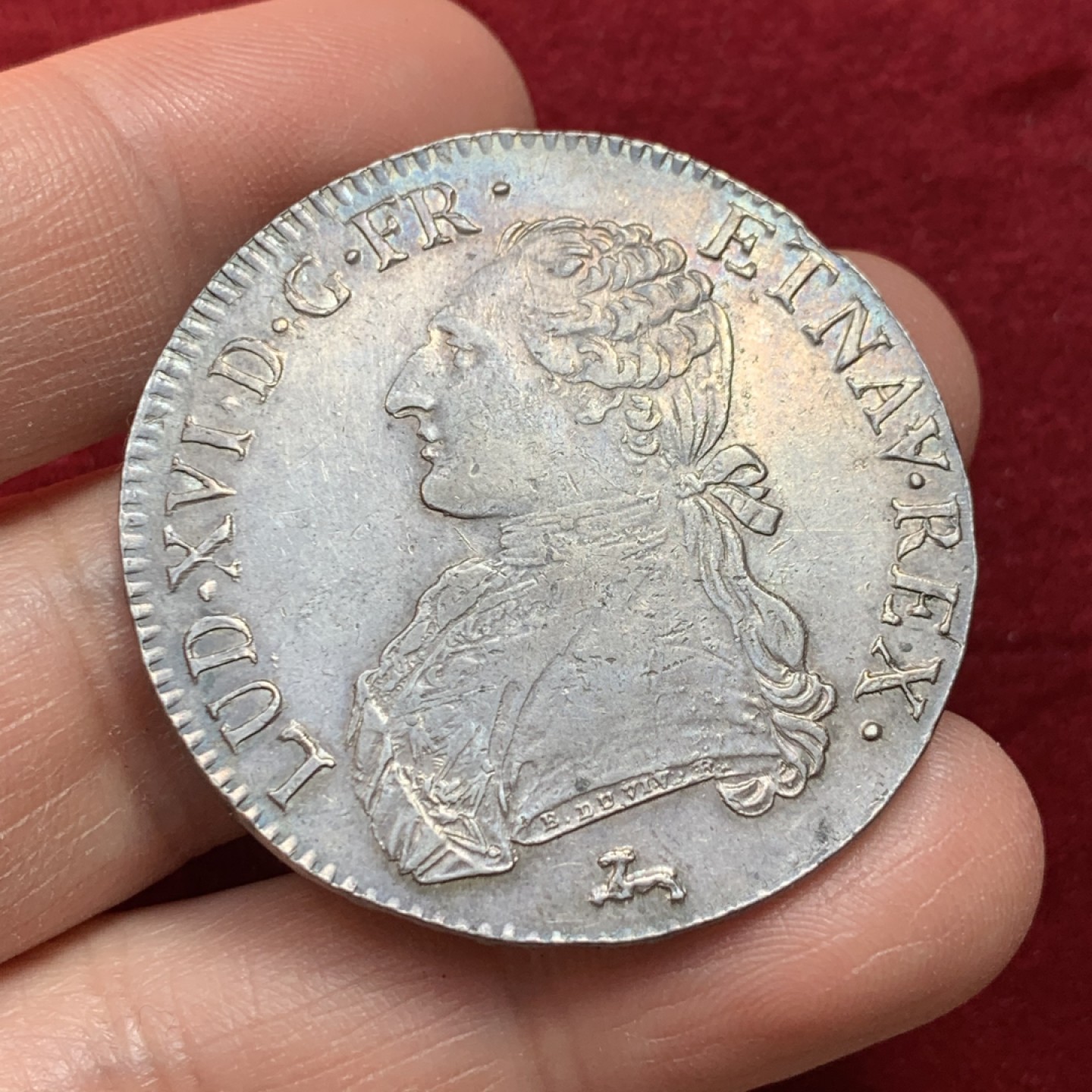 《竞宝斋》第131场-周日，周一连拍 (全场包邮) 1787年 法国路易十六1埃居银币，无减重痕 包浆漂亮 细节极好