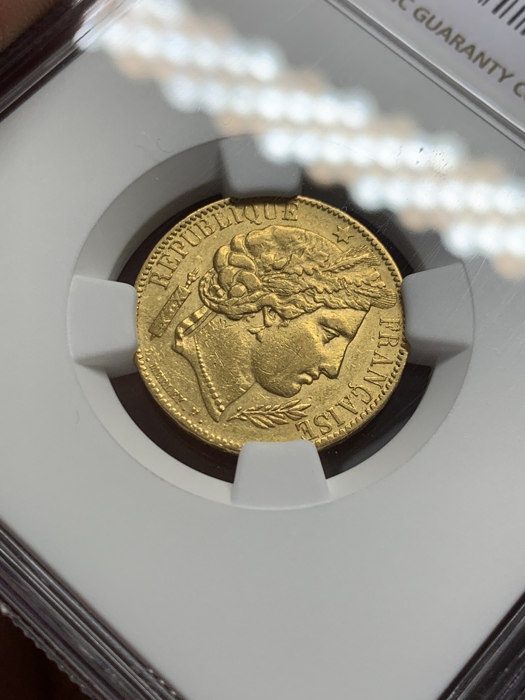 《竞宝斋》第131场-周日，周一连拍 (全场包邮) NGC-AU55 法国1850年 谷物女神 20法郎金币 少见品种