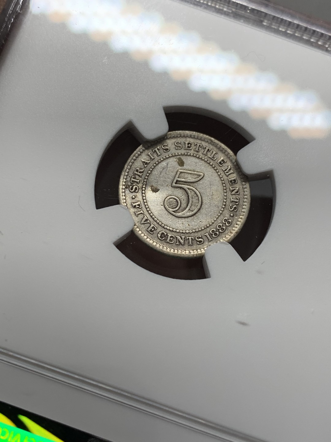 《竞宝斋》第131场-周日，周一连拍 (全场包邮) NGC-VF 海峡1888年 维多利亚女王 5分银币 稀少年份