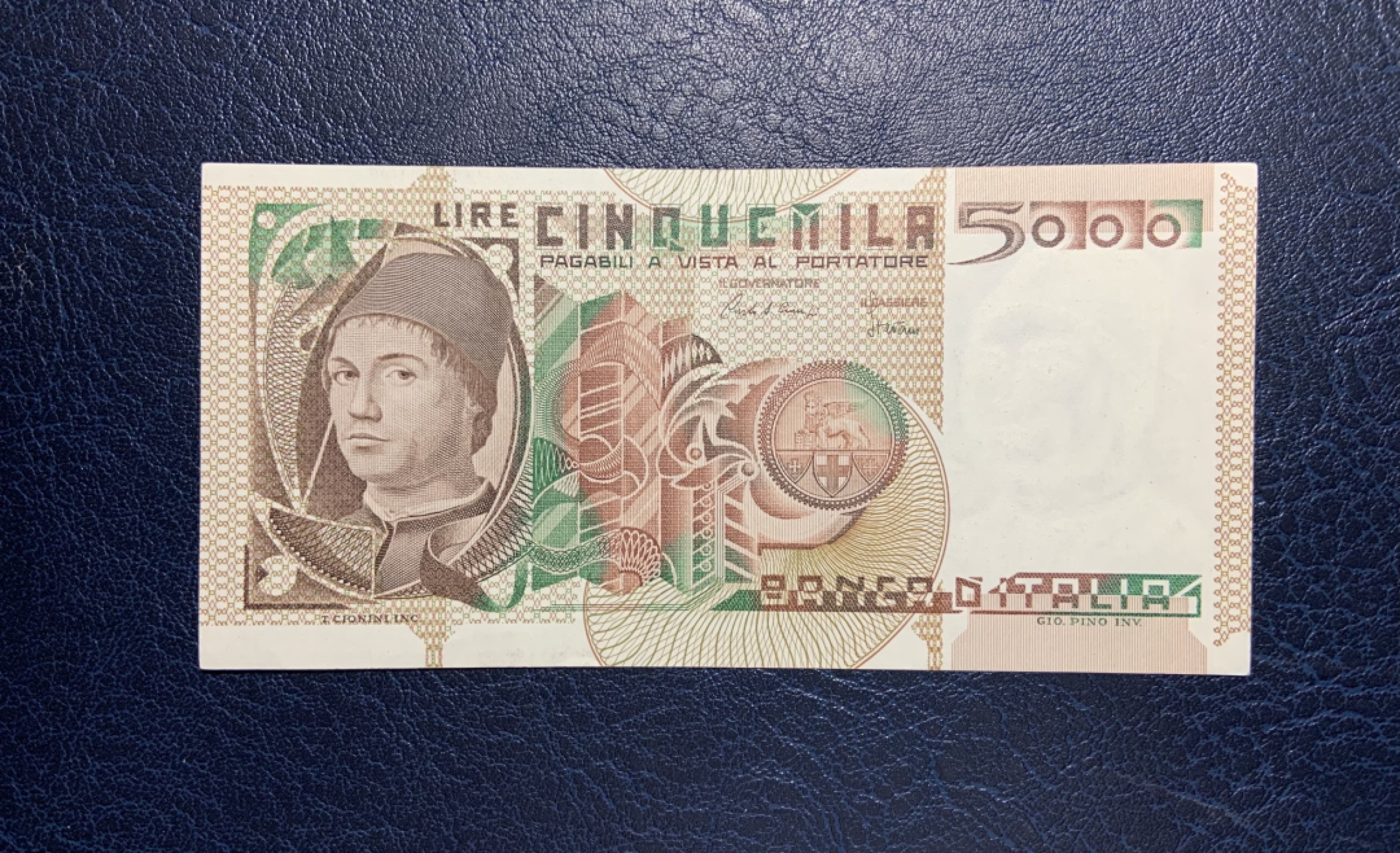 收藏联盟Quantum Auction 第229期拍卖 已更新 意大利1982年5000里拉 品相AU 乌龟喷泉 正面为雕刻大师乔尼尼作品