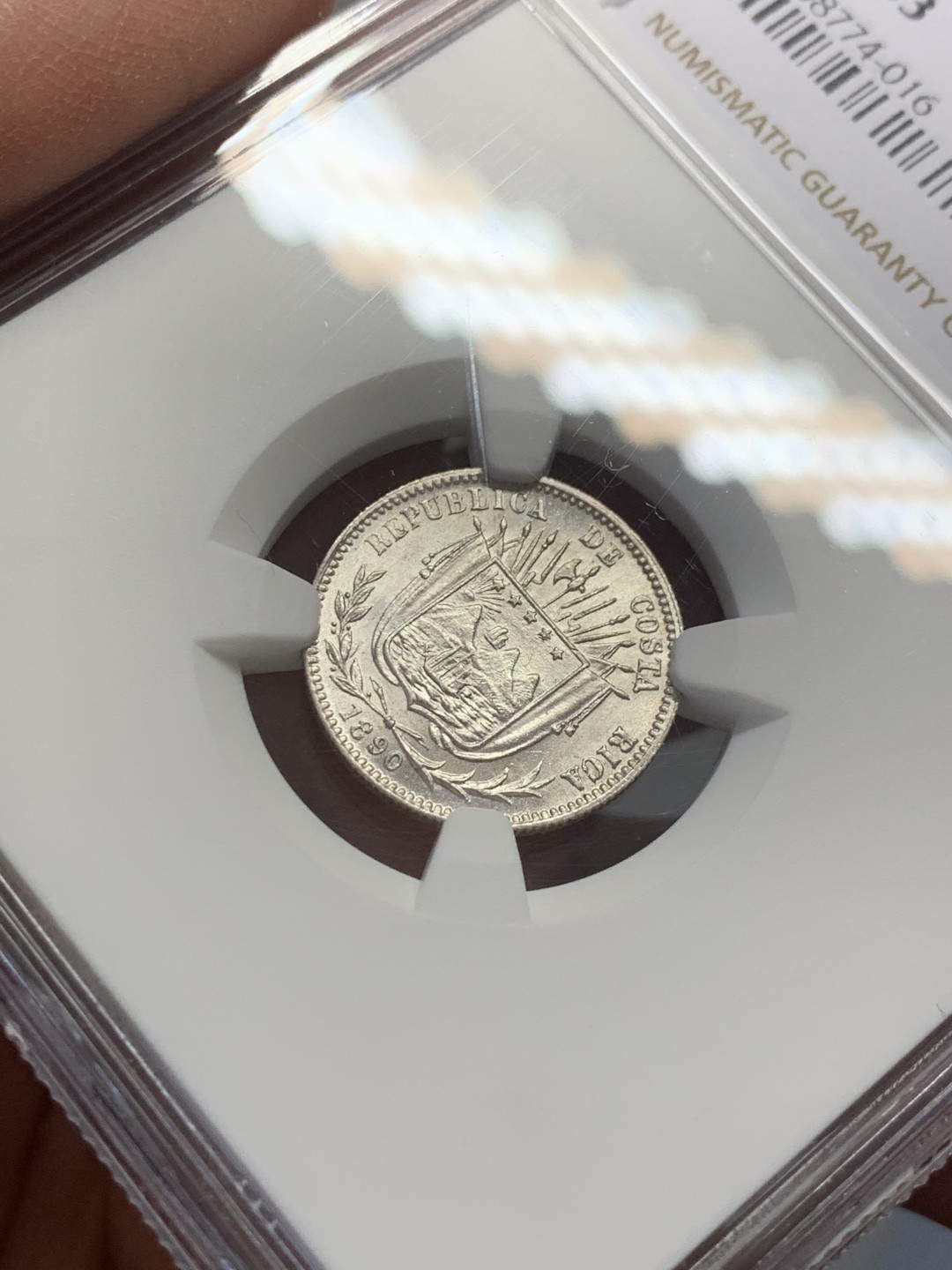 《竞宝斋》第131场-周日，周一连拍 (全场包邮) NGC-MS63 哥斯达黎加1890年 伯明翰造币厂 10分银币 中美洲暴涨系列 顶级品相