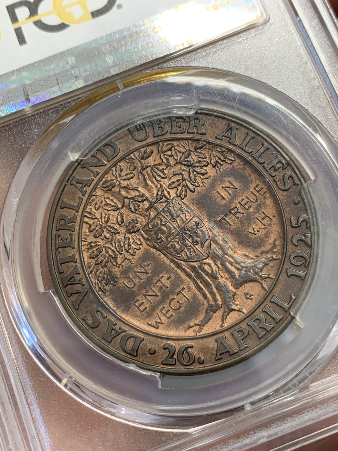 《竞宝斋》第131场-周日，周一连拍 (全场包邮) PCGS-SP63 德国 1930年 兴登堡橡树铜样章 冠军分！ 稀少品种 仅两枚冠军分的一枚