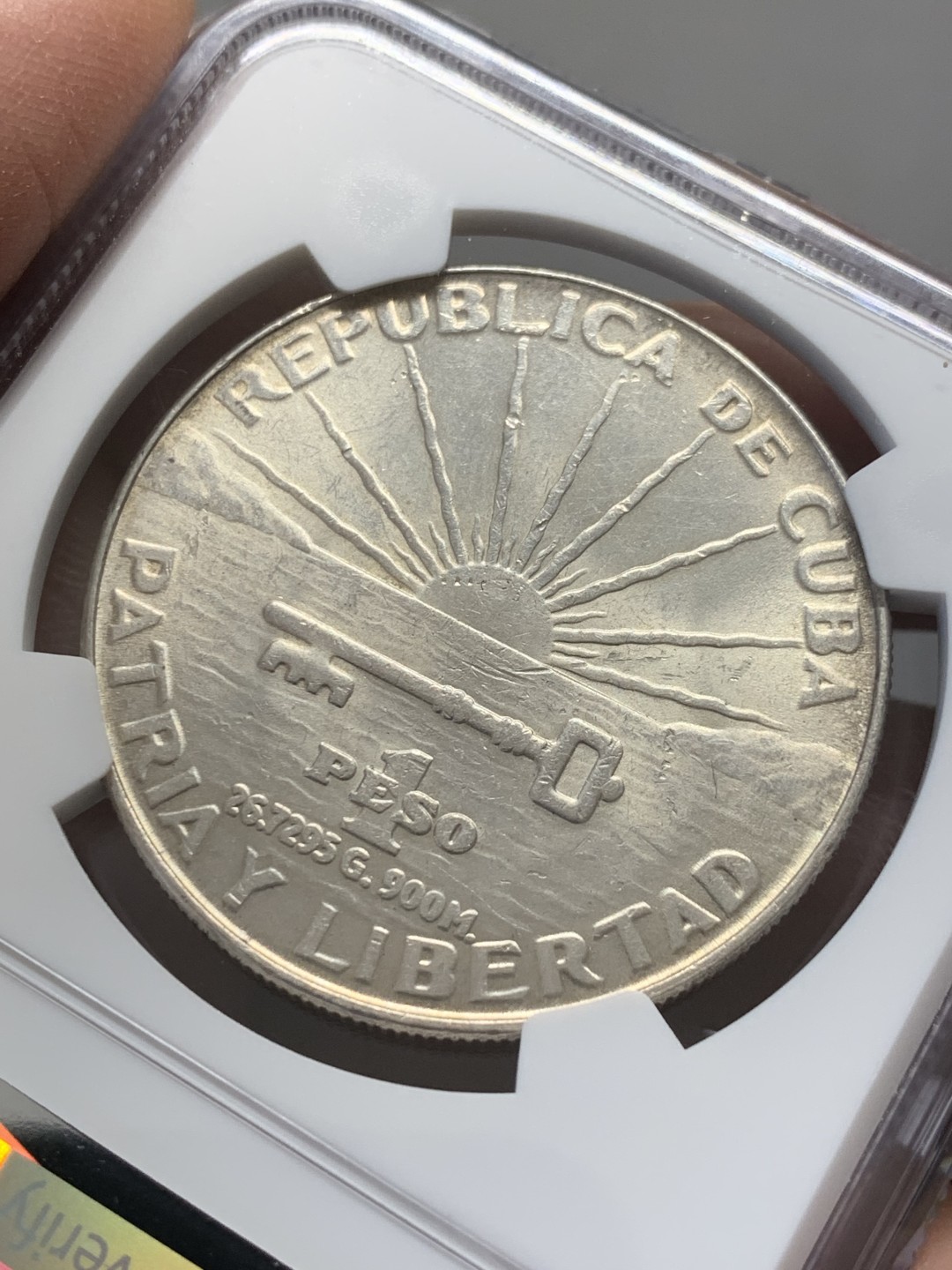 《竞宝斋》第131场-周日，周一连拍 (全场包邮) NGC-UNC 古巴1953年 马丁1比索 原光好品大银币 