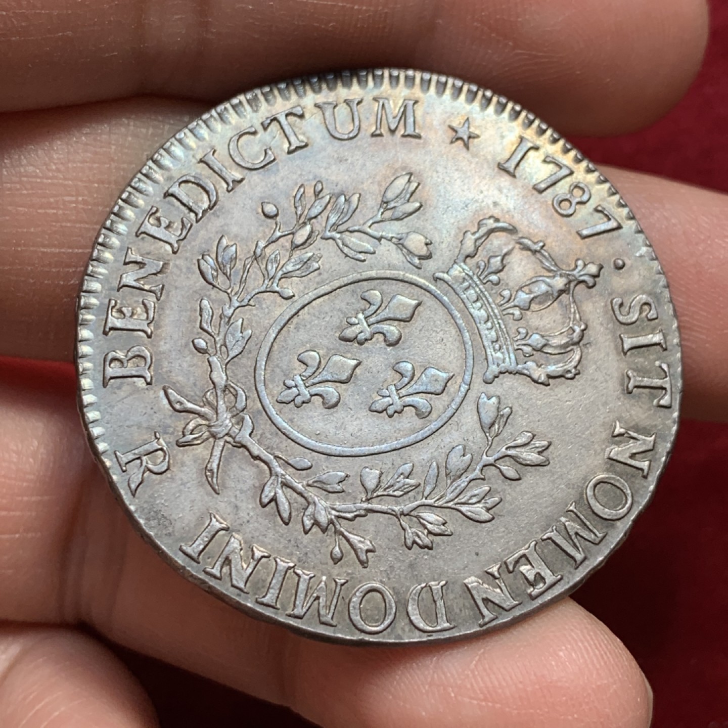 《竞宝斋》第131场-周日，周一连拍 (全场包邮) 1787年 法国路易十六1埃居银币，无减重痕 包浆漂亮 细节极好