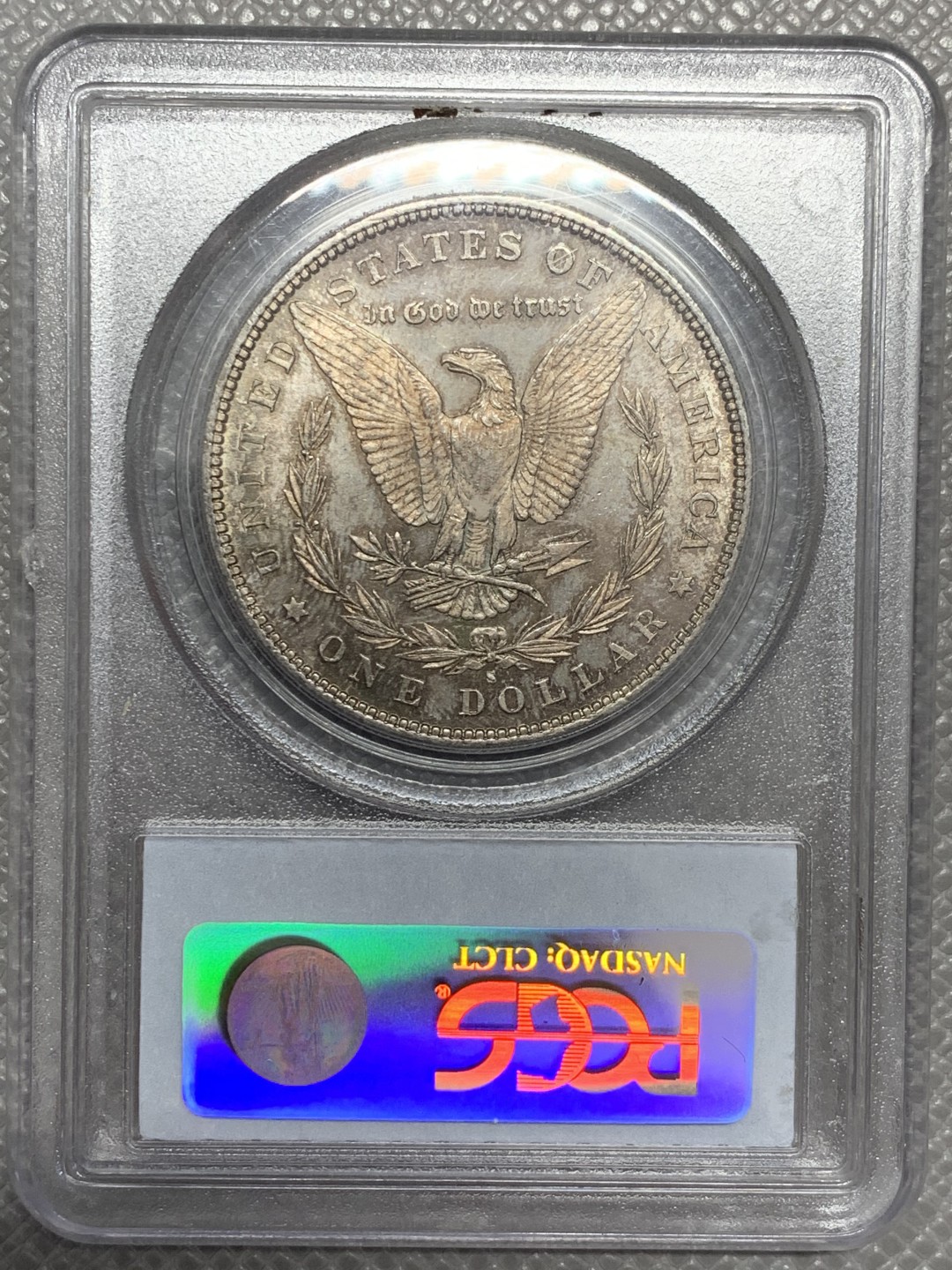 《竞宝斋》第131场-周日，周一连拍 (全场包邮) PCGS-MS63 美国1880年 摩根银币 光度好 包浆也好
