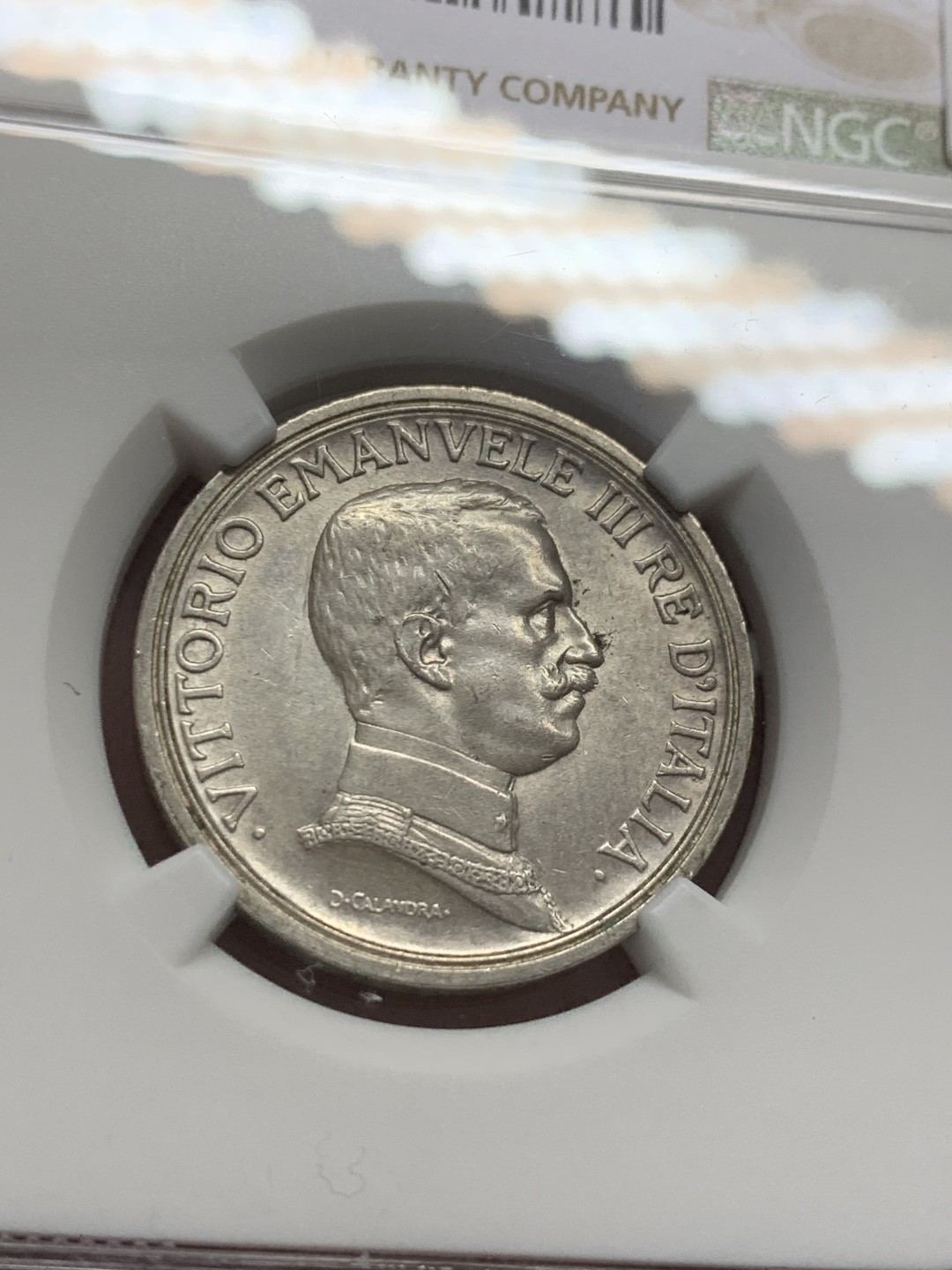 《竞宝斋》第131场-周日，周一连拍 (全场包邮) NGC-AU58 意大利1916年 胜利马车 2里拉银币