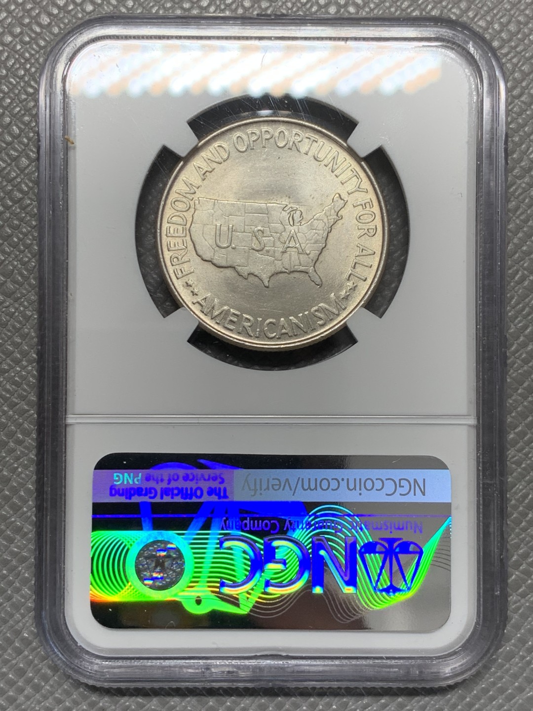 《竞宝斋》第131场-周日，周一连拍 (全场包邮) NGC-MS64 美国1952年 华盛顿 半圆银币 顶级品相