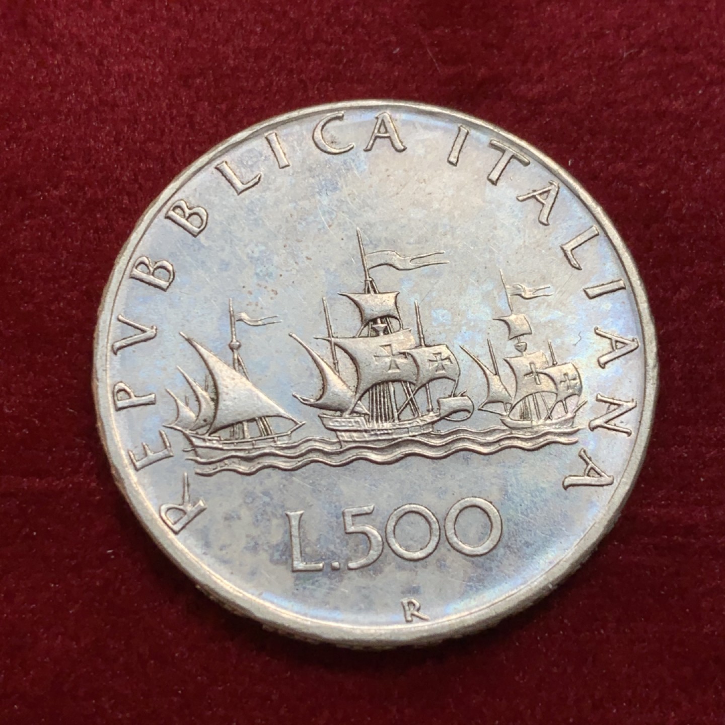 《竞宝斋》第131场-周日，周一连拍 (全场包邮) 意大利1966年美女500里拉银币，经典品种