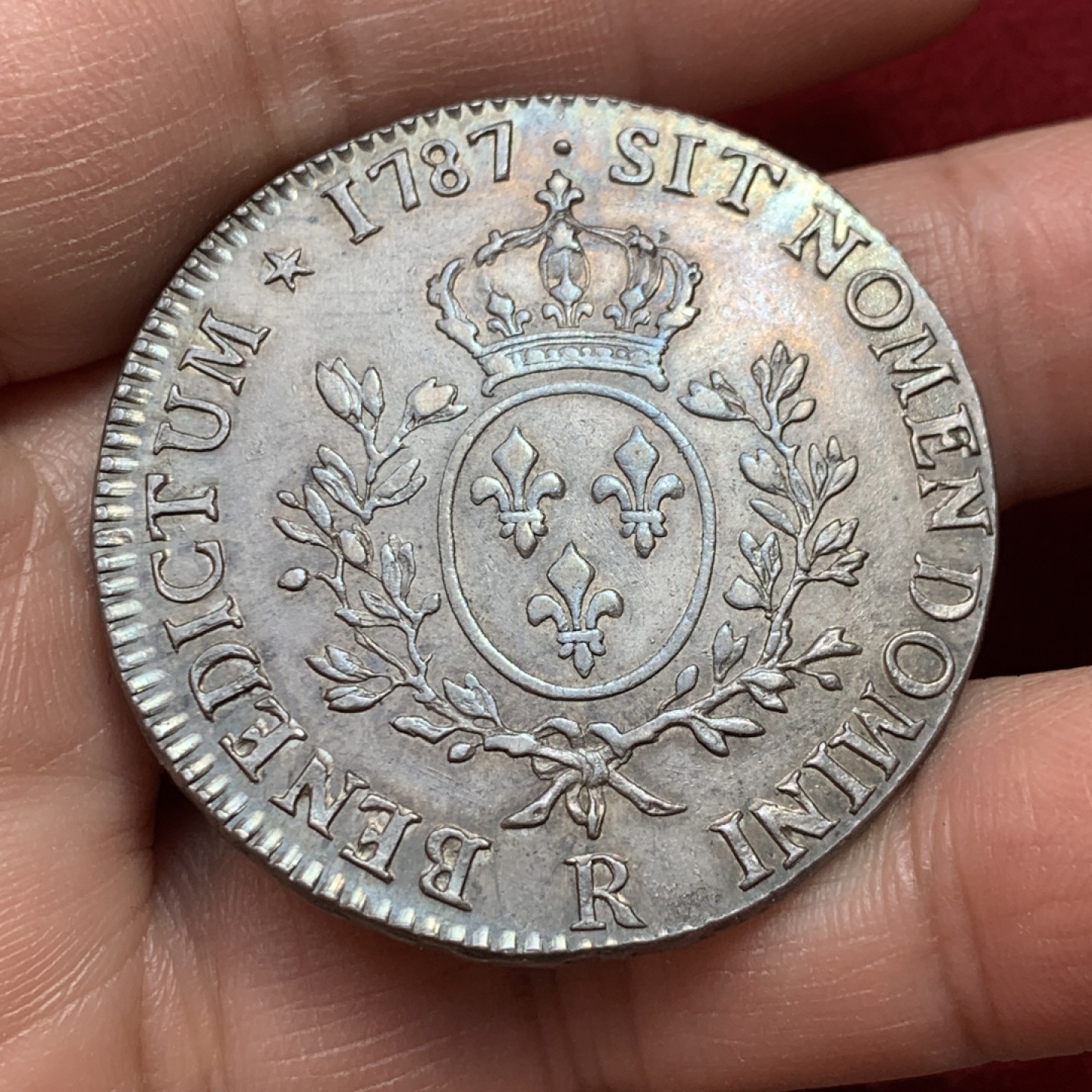 《竞宝斋》第131场-周日，周一连拍 (全场包邮) 1787年 法国路易十六1埃居银币，无减重痕 包浆漂亮 细节极好