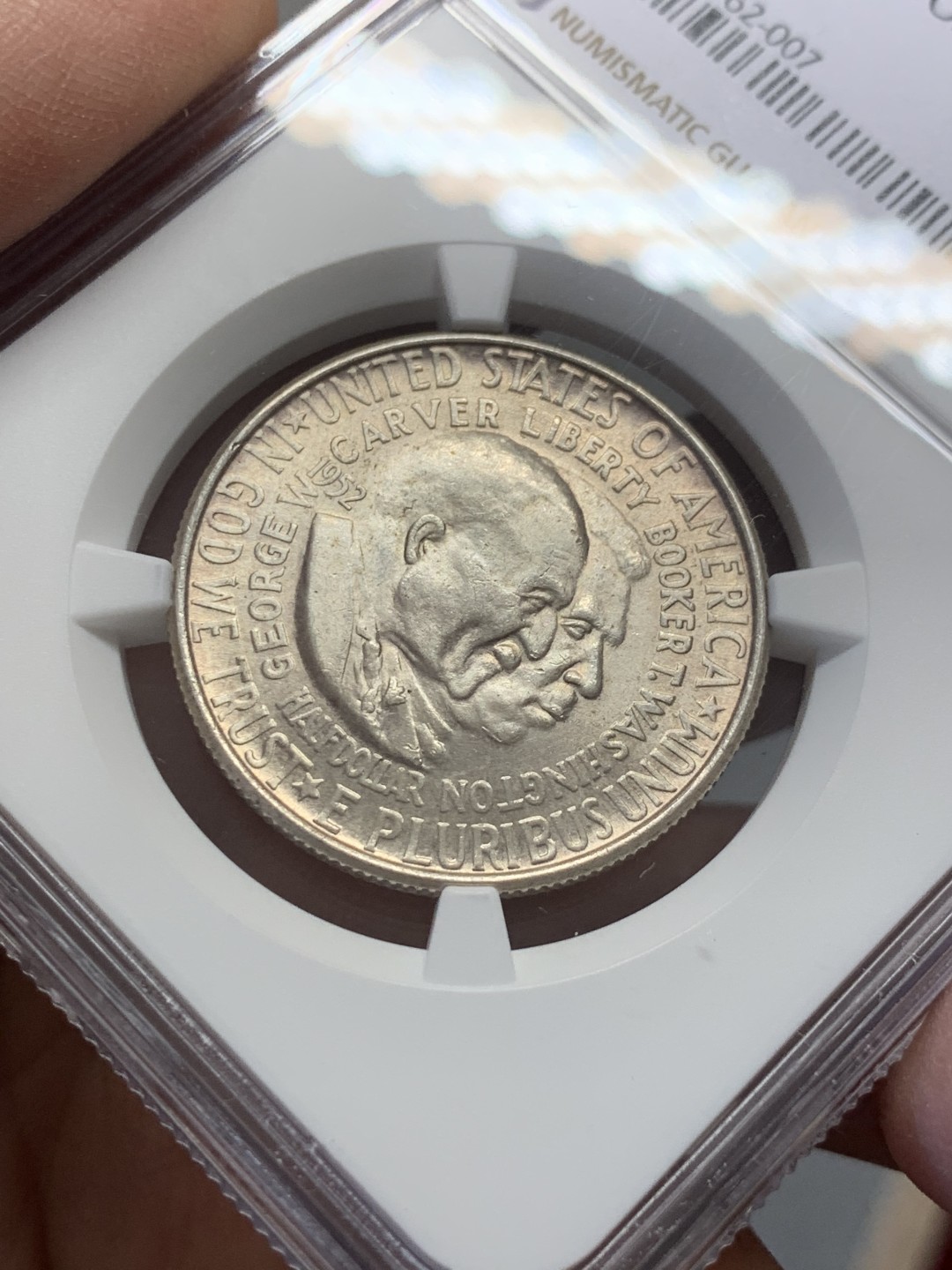 《竞宝斋》第131场-周日，周一连拍 (全场包邮) NGC-MS64 美国1952年 华盛顿 半圆银币 顶级品相