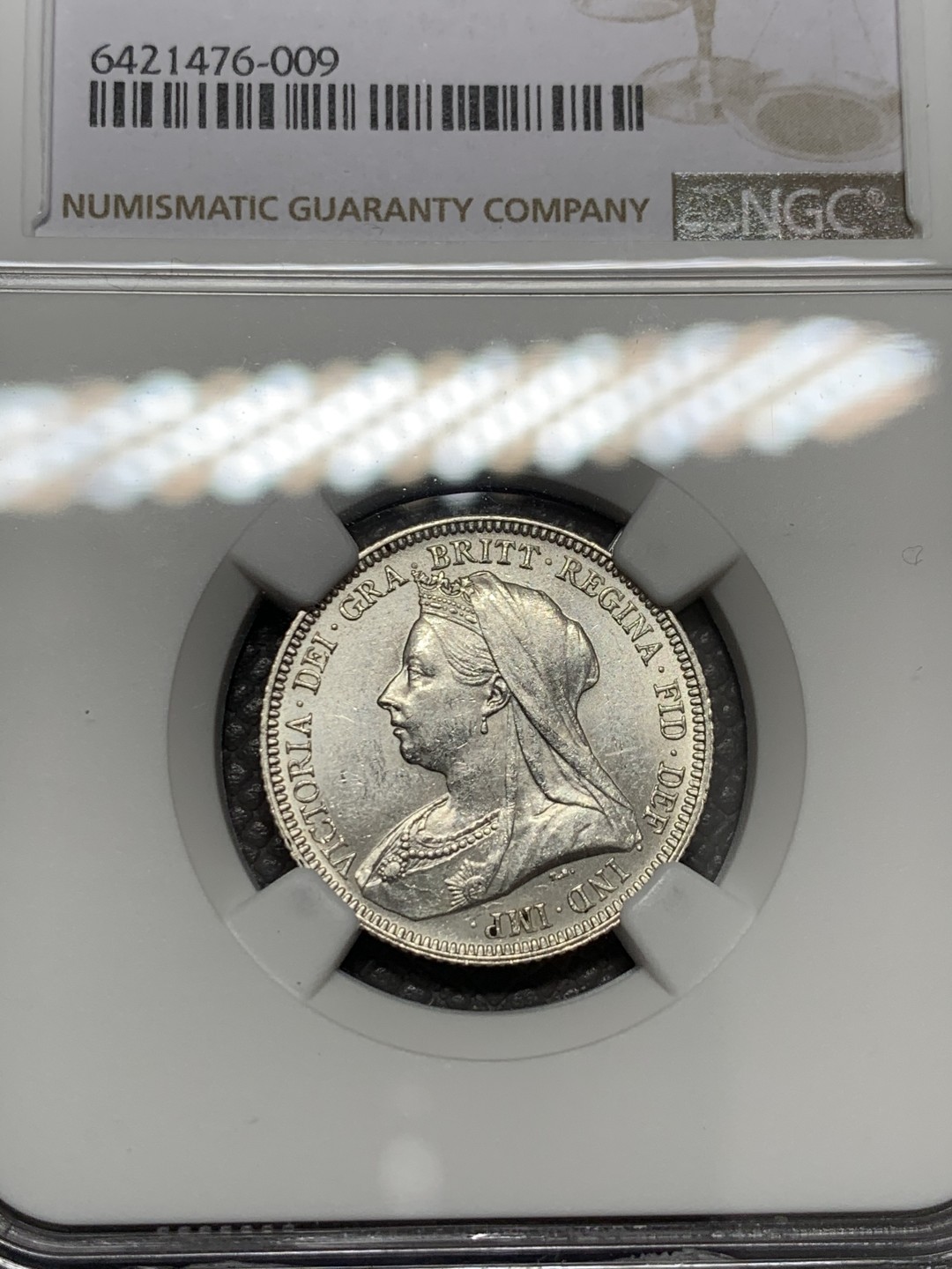 《竞宝斋》第131场-周日，周一连拍 (全场包邮) NGC MS62 1893年英国维多利亚1先令 双面车轮光 反面底板白净丝滑