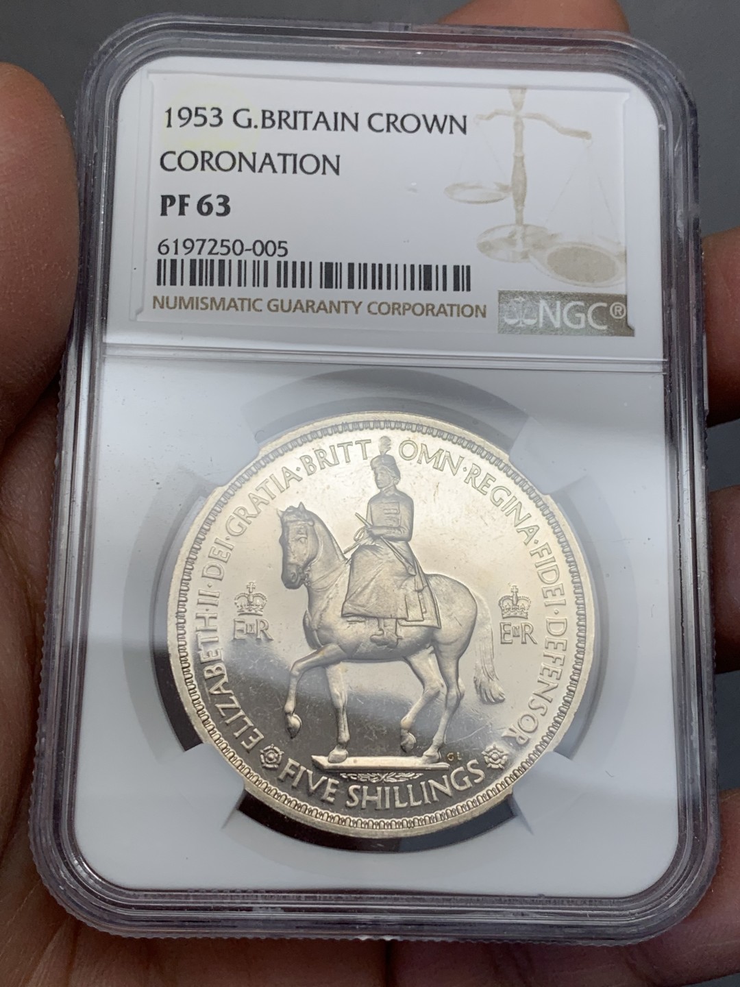 《竞宝斋》第131场-周日，周一连拍 (全场包邮) NGC PF63 1953年英国伊丽莎白二世加冕首年精制克朗，热门品种