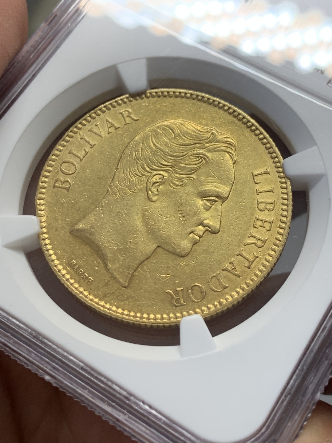 《竞宝斋》第131场-周日，周一连拍 (全场包邮) NGC-AU 委内瑞拉1889年 100玻利瓦尔大金币 早期难得好品 重32.25克