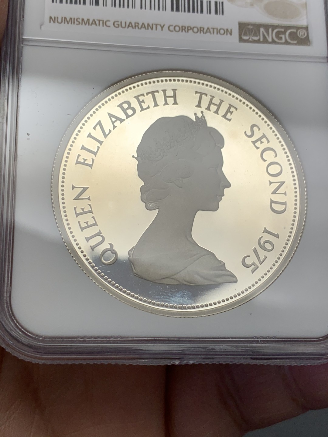 《竞宝斋》第131场-周日，周一连拍 (全场包邮) NGC-PF67 毛里求斯1975年 保护自然系列黄鹰 50卢比大银币 少见品种