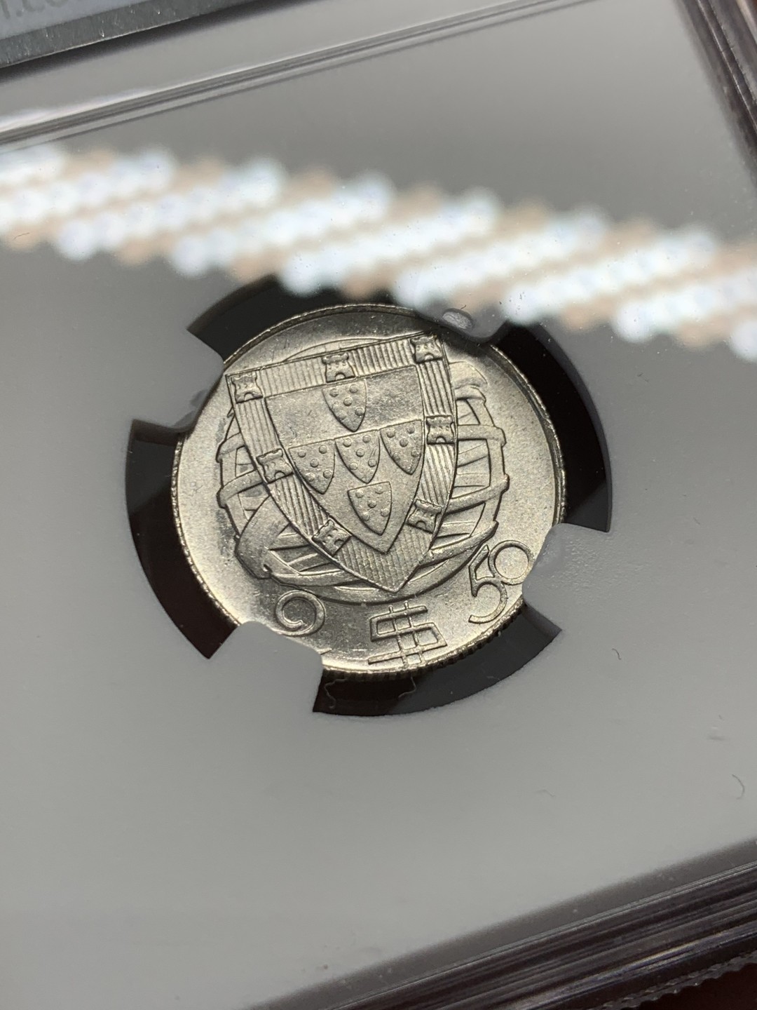 《竞宝斋》第131场-周日，周一连拍 (全场包邮) NGC-MS65 葡萄牙1951年 大帆船2.5埃斯库多 银币 顶级好品