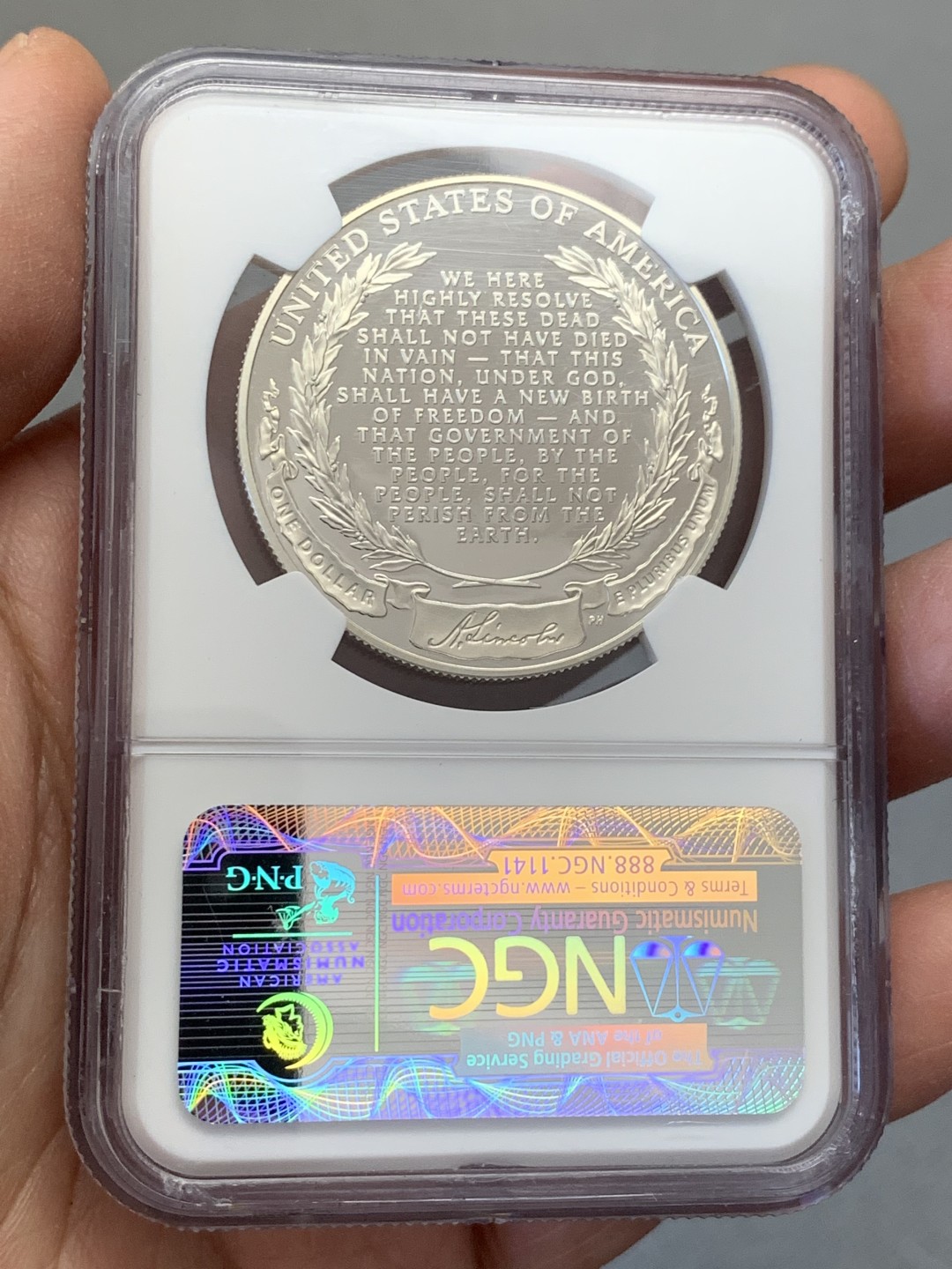 《竞宝斋》第131场-周日，周一连拍 (全场包邮) NGC-PF69 UC 美国 2009年 林肯 200周年纪念 精制大银币 900银 26.73克 高分好状态