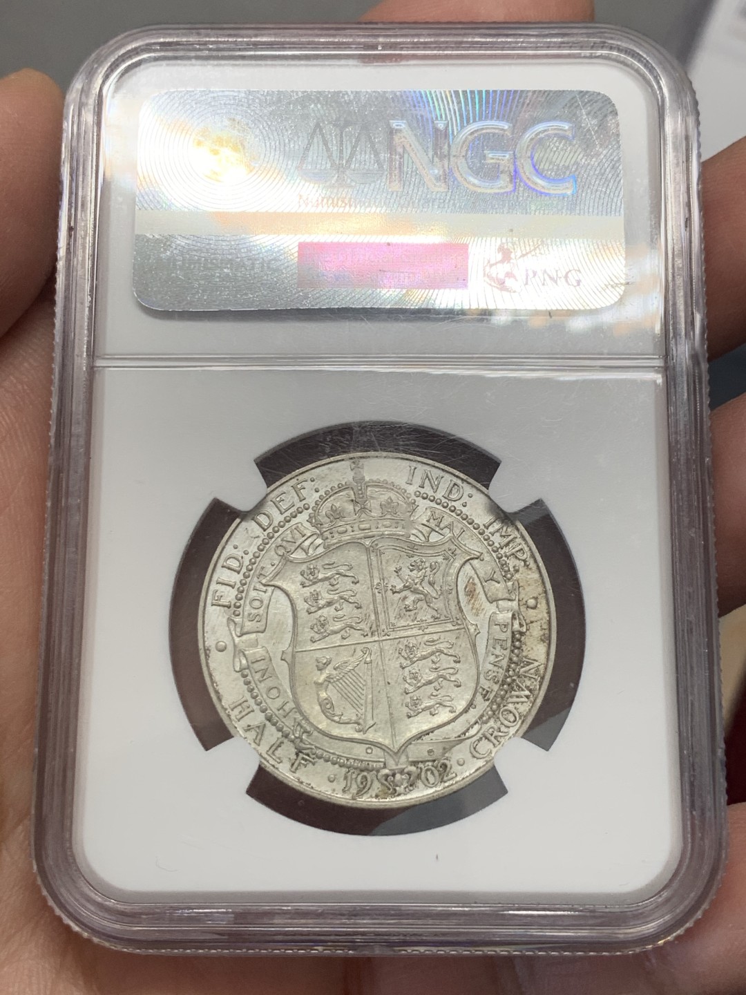 《竞宝斋》第131场-周日，周一连拍 (全场包邮) NGC PF63MATTE 英国1902年爱七精制半克朗银币