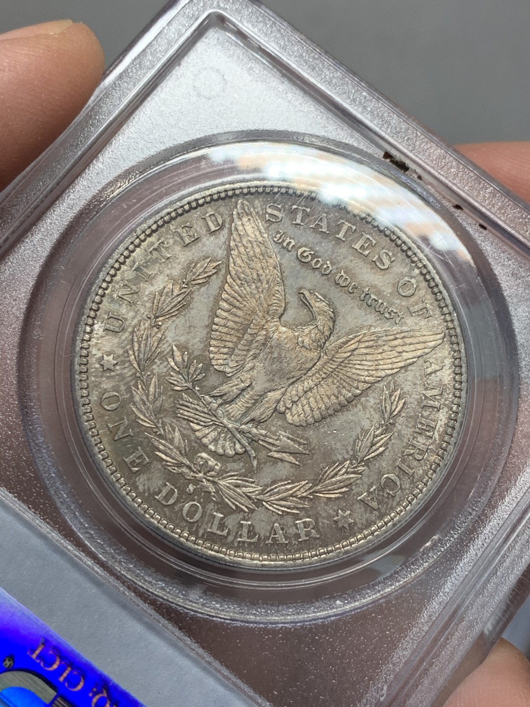 《竞宝斋》第131场-周日，周一连拍 (全场包邮) PCGS-MS63 美国1880年 摩根银币 光度好 包浆也好