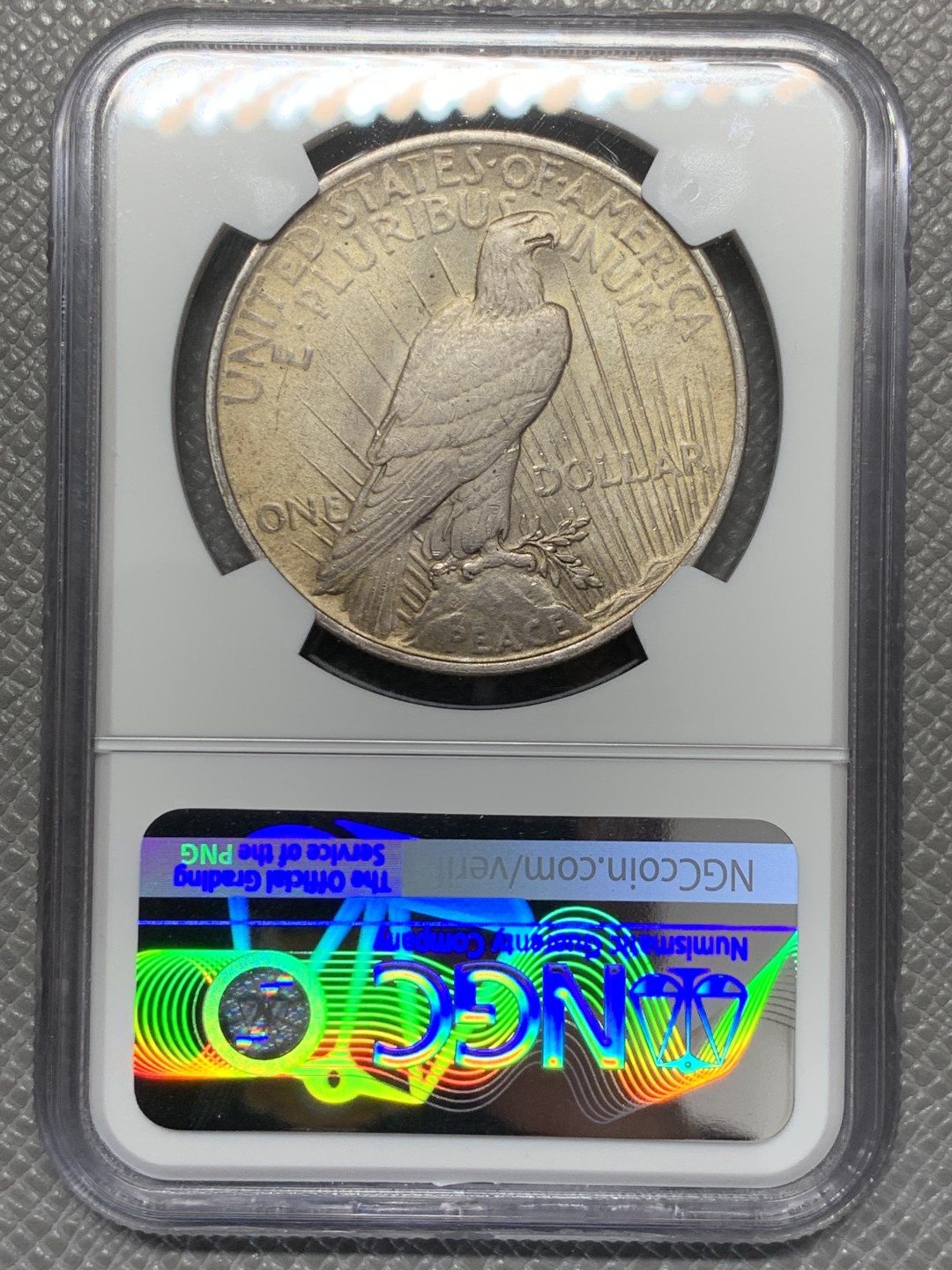 《竞宝斋》第131场-周日，周一连拍 (全场包邮) NGC-MS63 美国1922年 和平鸽一元 原光淡彩很舒服