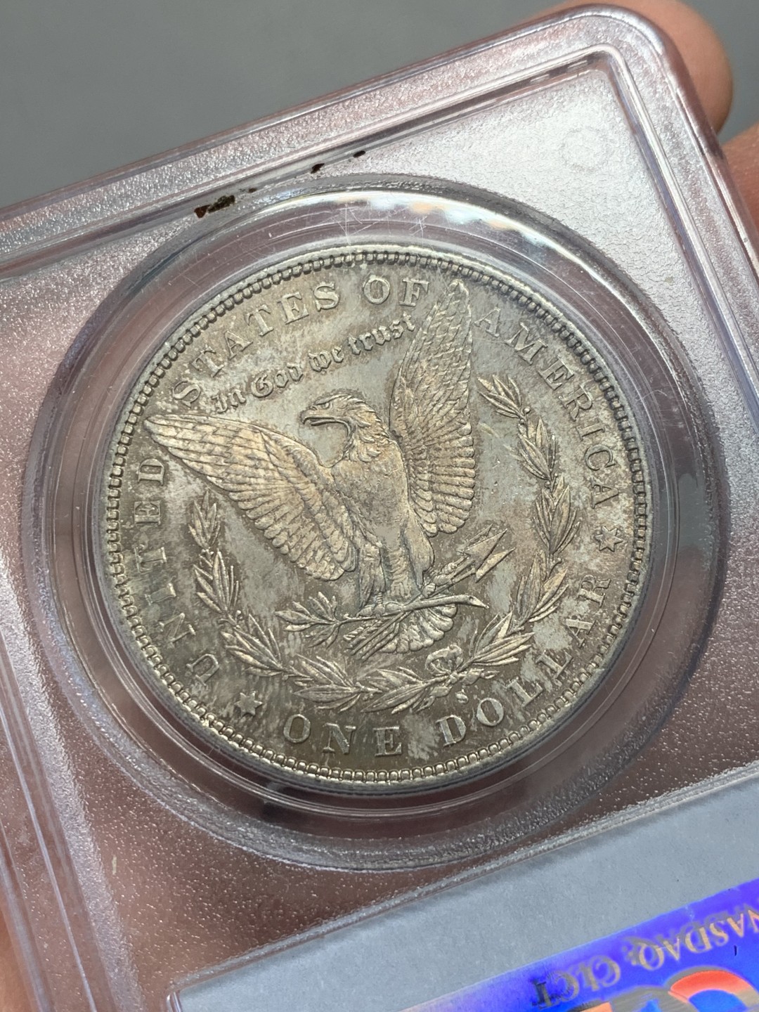 《竞宝斋》第131场-周日，周一连拍 (全场包邮) PCGS-MS63 美国1880年 摩根银币 光度好 包浆也好