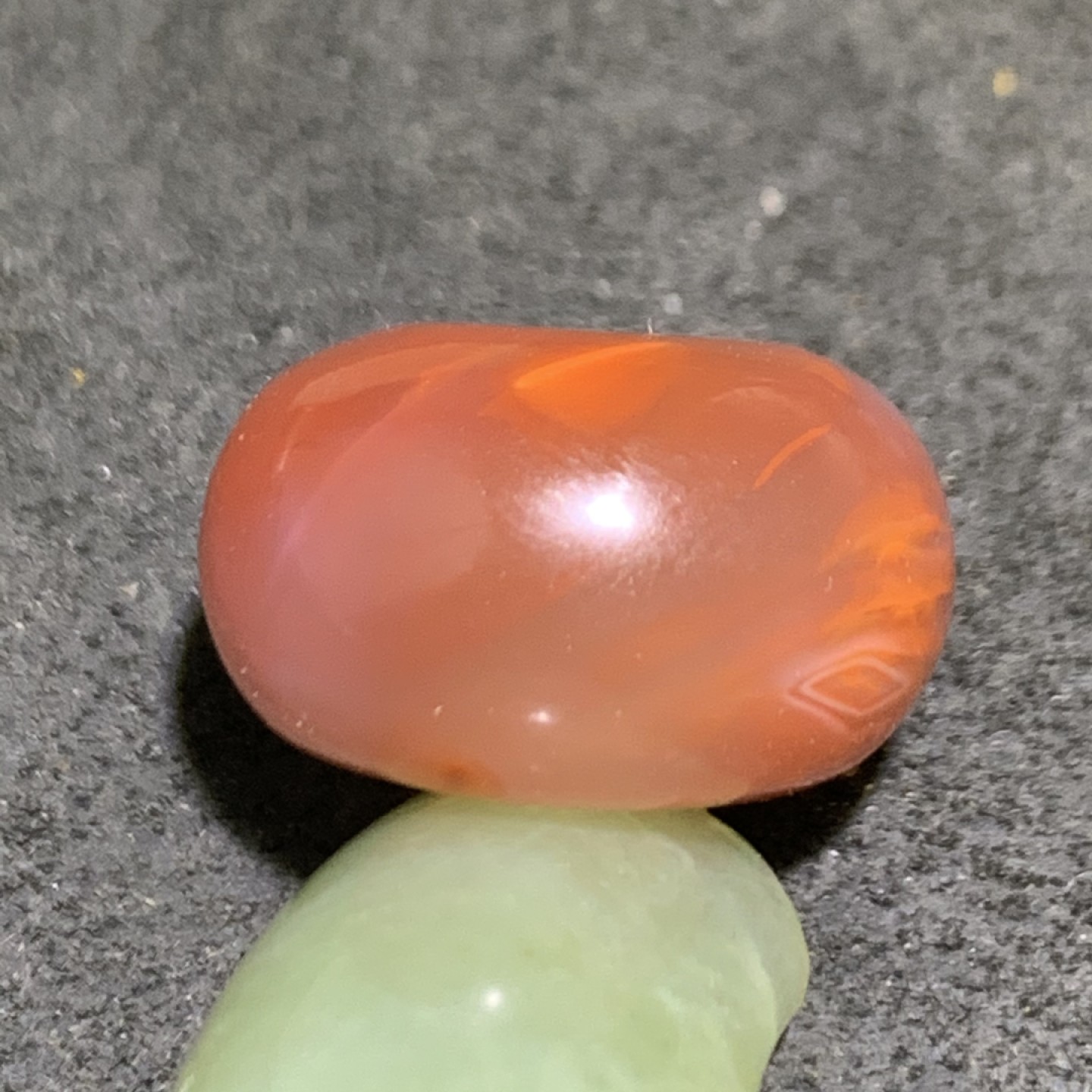 精美川料冰飘梦幻果冻料南红玛瑙面包圈平安扣一个，尺