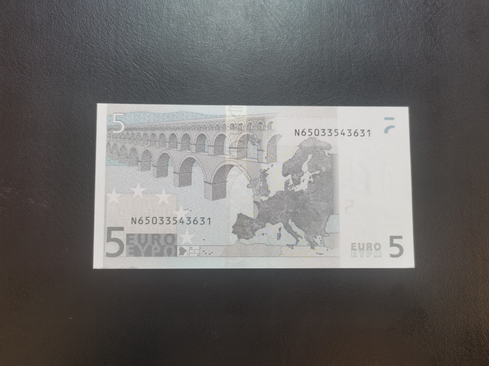 欧盟纸币Euro 2002版 5欧元纸币 一签 N冠奥地利版 全新UNC