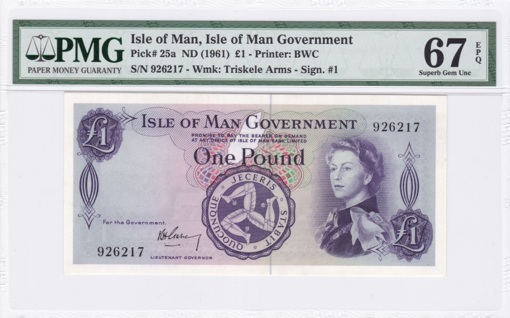 收藏联盟Quantum Auction 第229期拍卖 已更新 马恩岛1961年1镑 PMG67 稀少初版数字冠