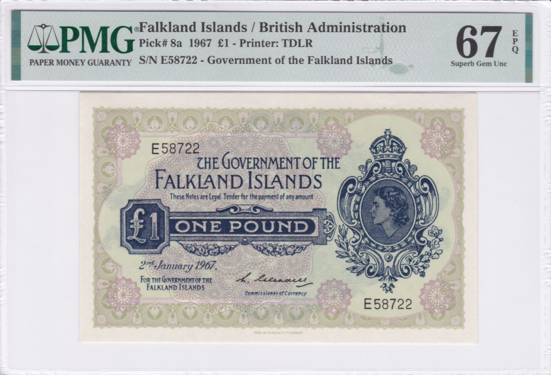 收藏联盟Quantum Auction 第229期拍卖 已更新 法兰克福岛1967年1镑 PMG67 初版