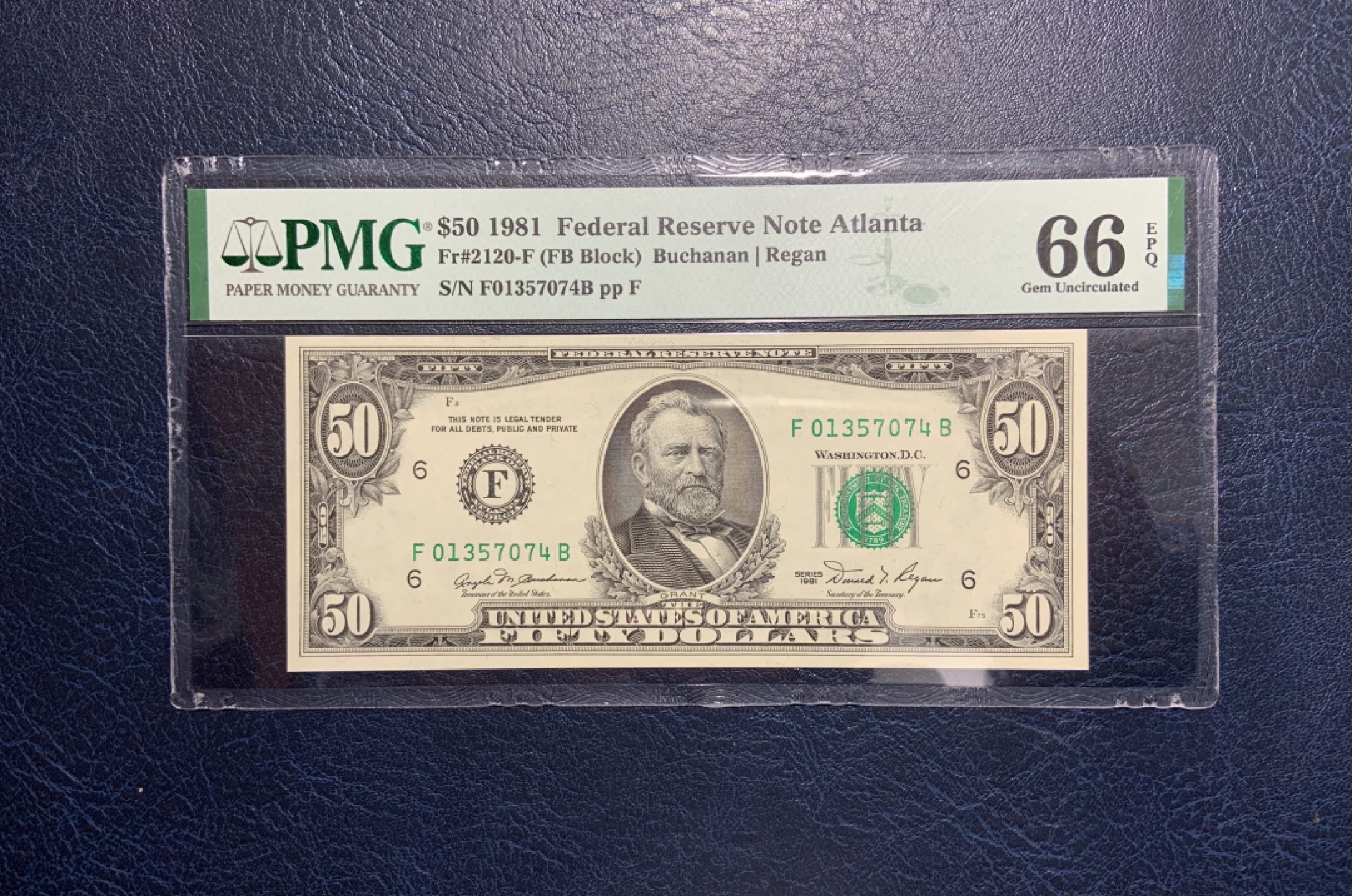 收藏联盟Quantum Auction 第229期拍卖 已更新 美国1981年联邦储备券50元 PMG66