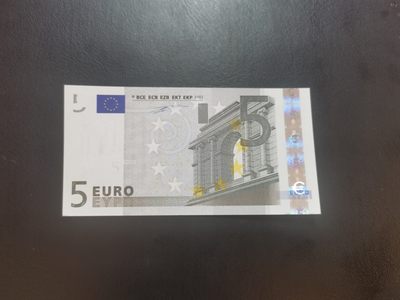 欧盟纸币Euro 2002版 5欧元纸币 一签 N冠奥地利版 全新UNC - 欧盟纸币Euro 2002版 5欧元纸币 一签 N冠奥地利版 全新UNC