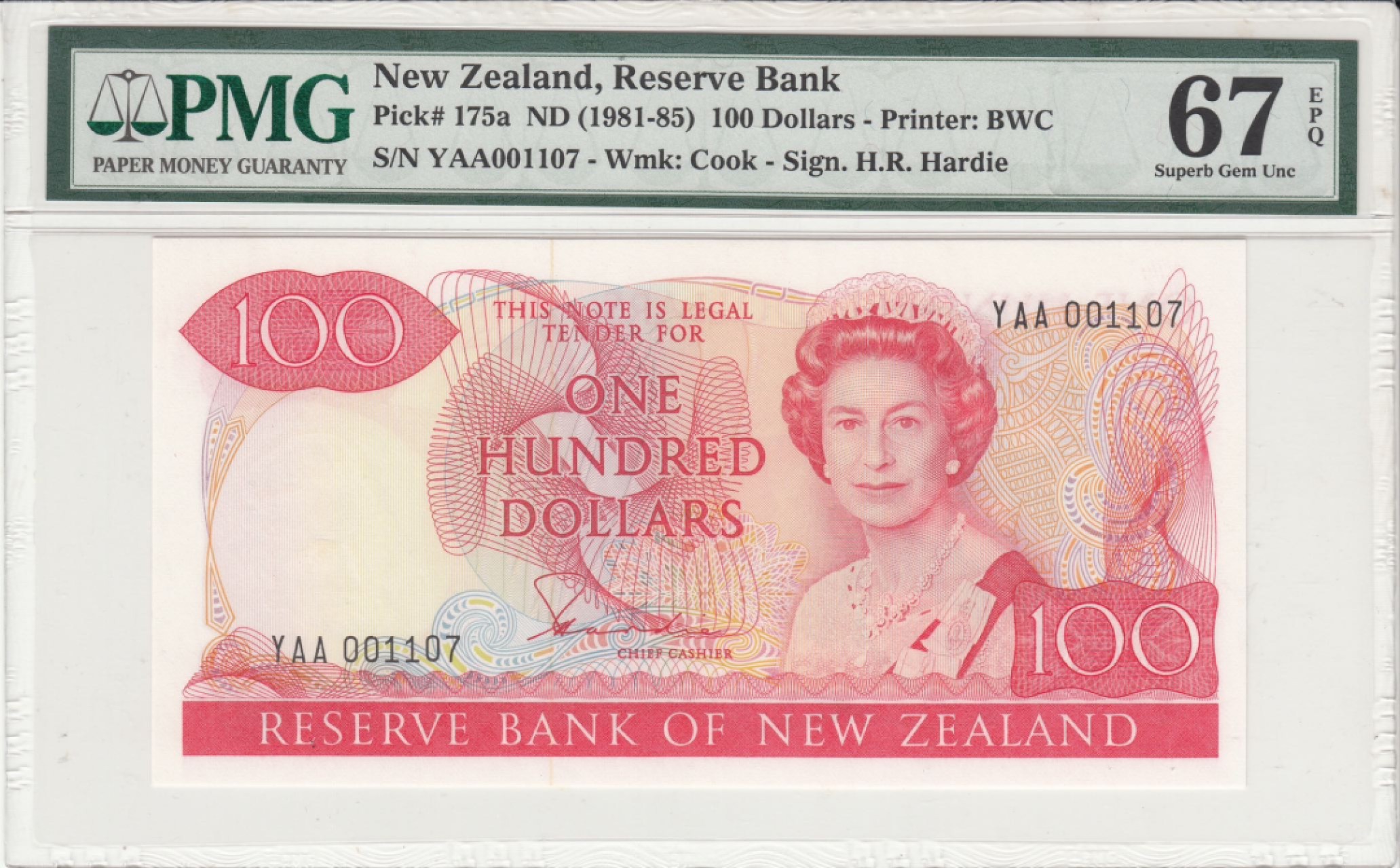 收藏联盟Quantum Auction 第229期拍卖 已更新 新西兰1981年100元首发冠千位号 PMG67 南秧鸡