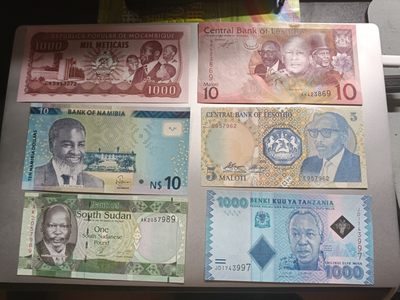 【专场20230131】反正都挺热的——热带国家与中东国家纸币专场（20230201已更新） - 【拍品002】黑非洲纸币批量六张全新UNC