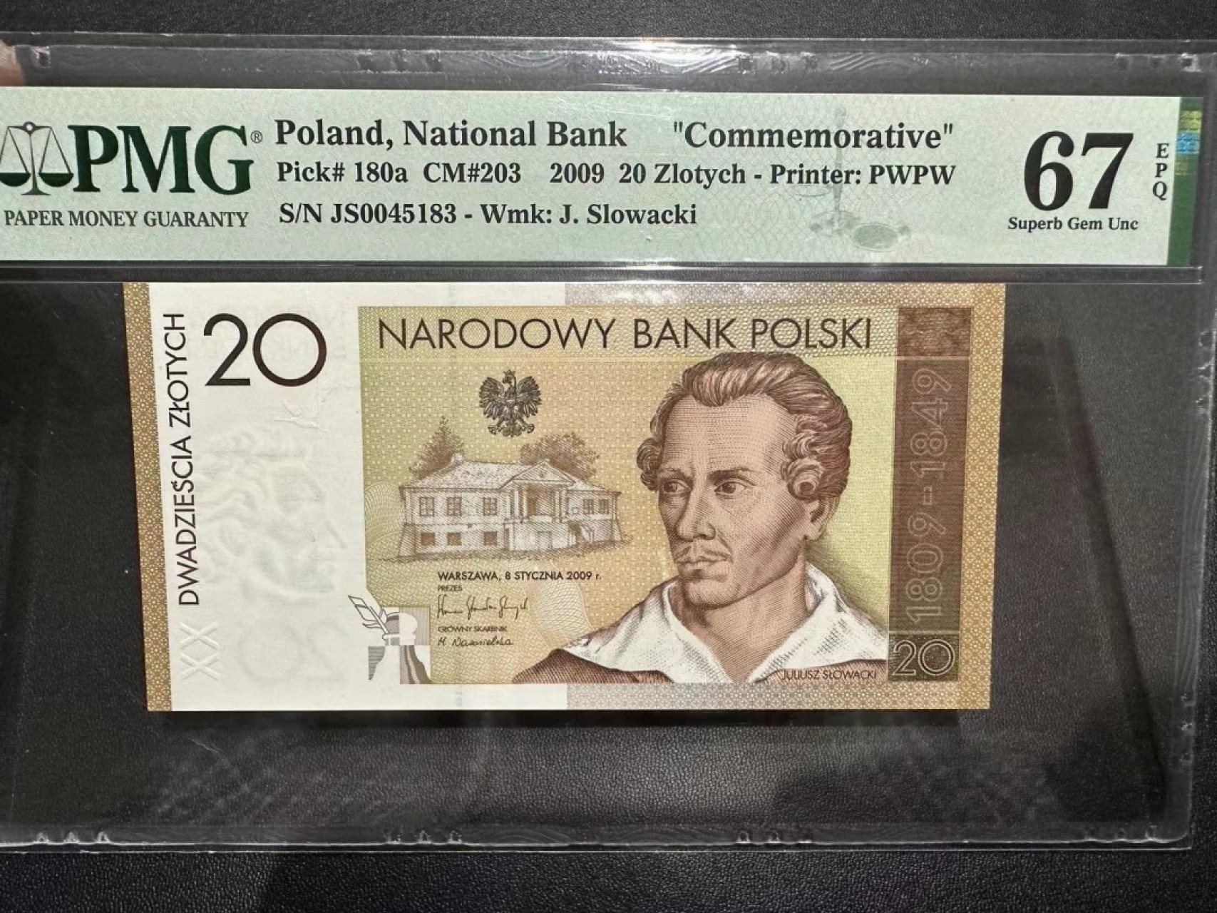 《外钞收藏家》第二百三十六期 2009年波兰20 纪念钞 PMG67