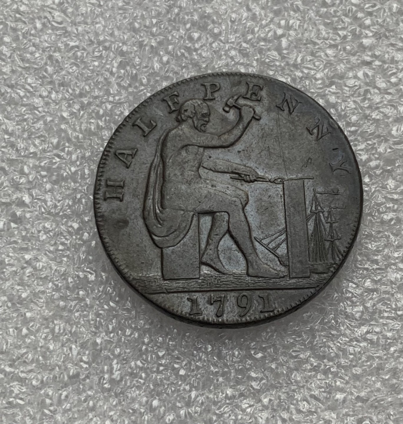 瓶子🏺第77期拍卖会 英国1791年半便士铜币