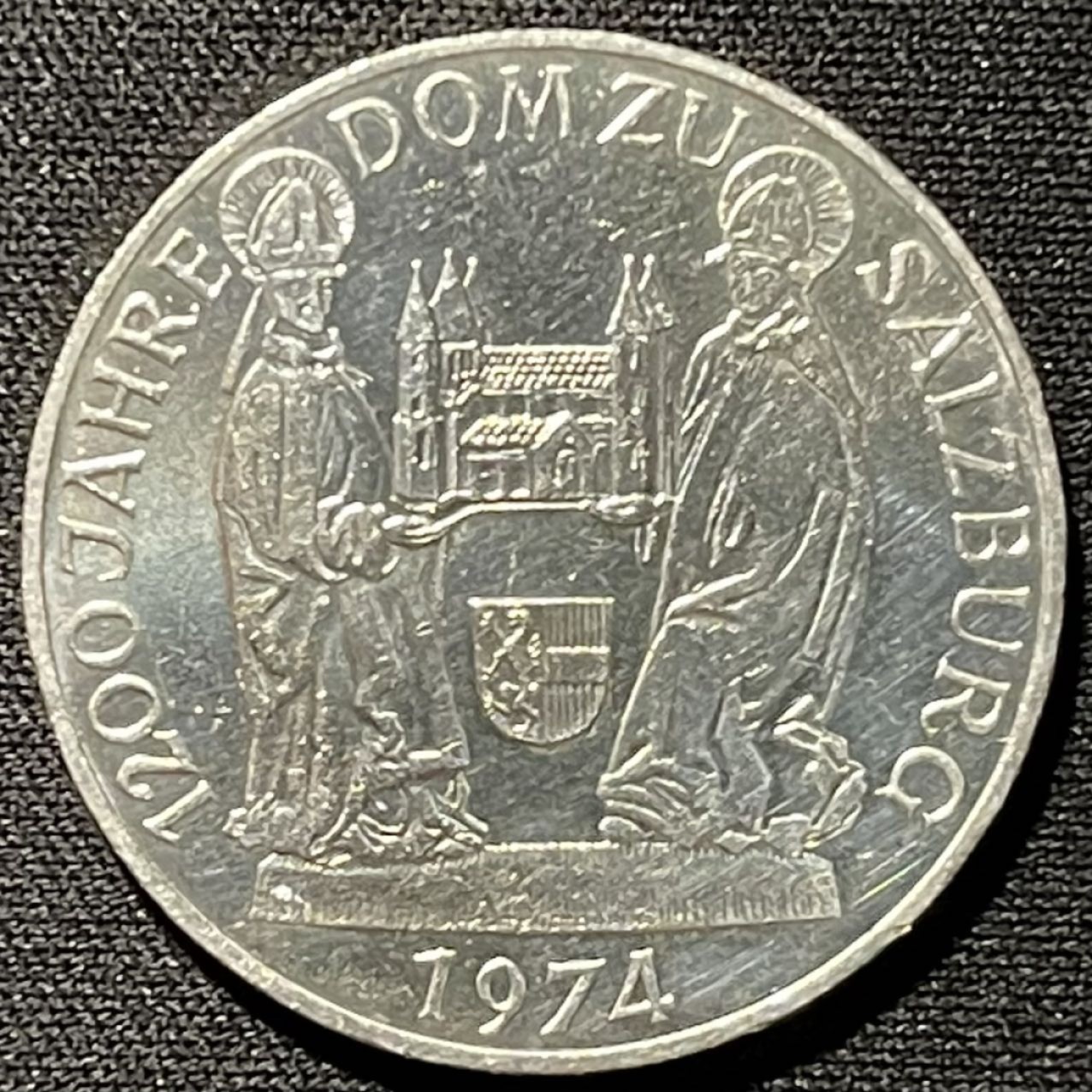 紫瑗钱币——第251期拍卖 奥地利 1974年 萨尔茨堡大教堂1200周年 50先令 20克 0.64银 UNC