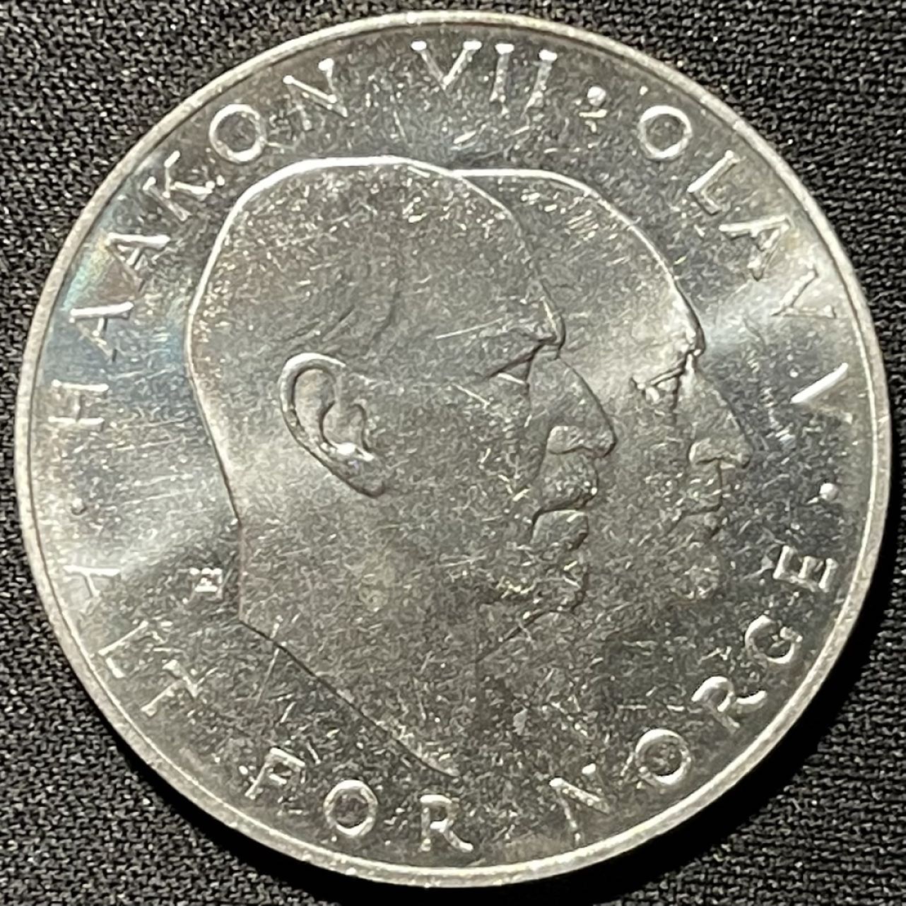 紫瑗钱币——第251期拍卖 挪威 1970年 二战胜利25周年 25克朗 29克 0.875银 UNC