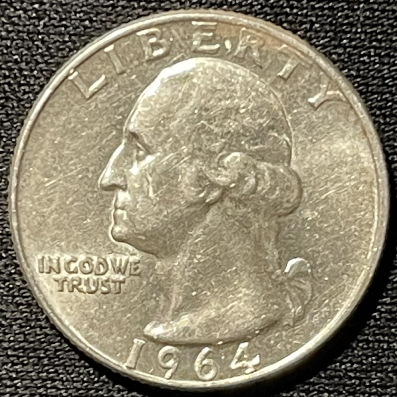 紫瑗钱币——第261期拍卖 美国 1964年 华盛顿 25美分 6.25克 0.9银 UNC