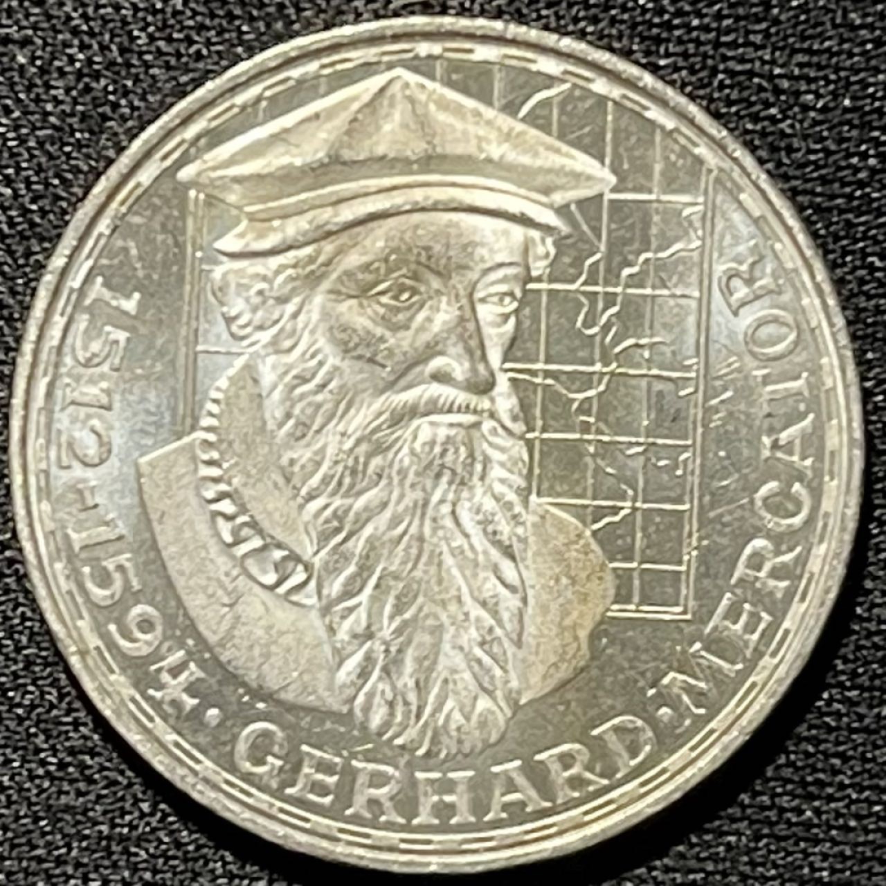 紫瑗钱币——第251期拍卖 联邦德国 1969年 F厂 格哈德逝世375周年 5马克 11.2克 0.625银 UNC