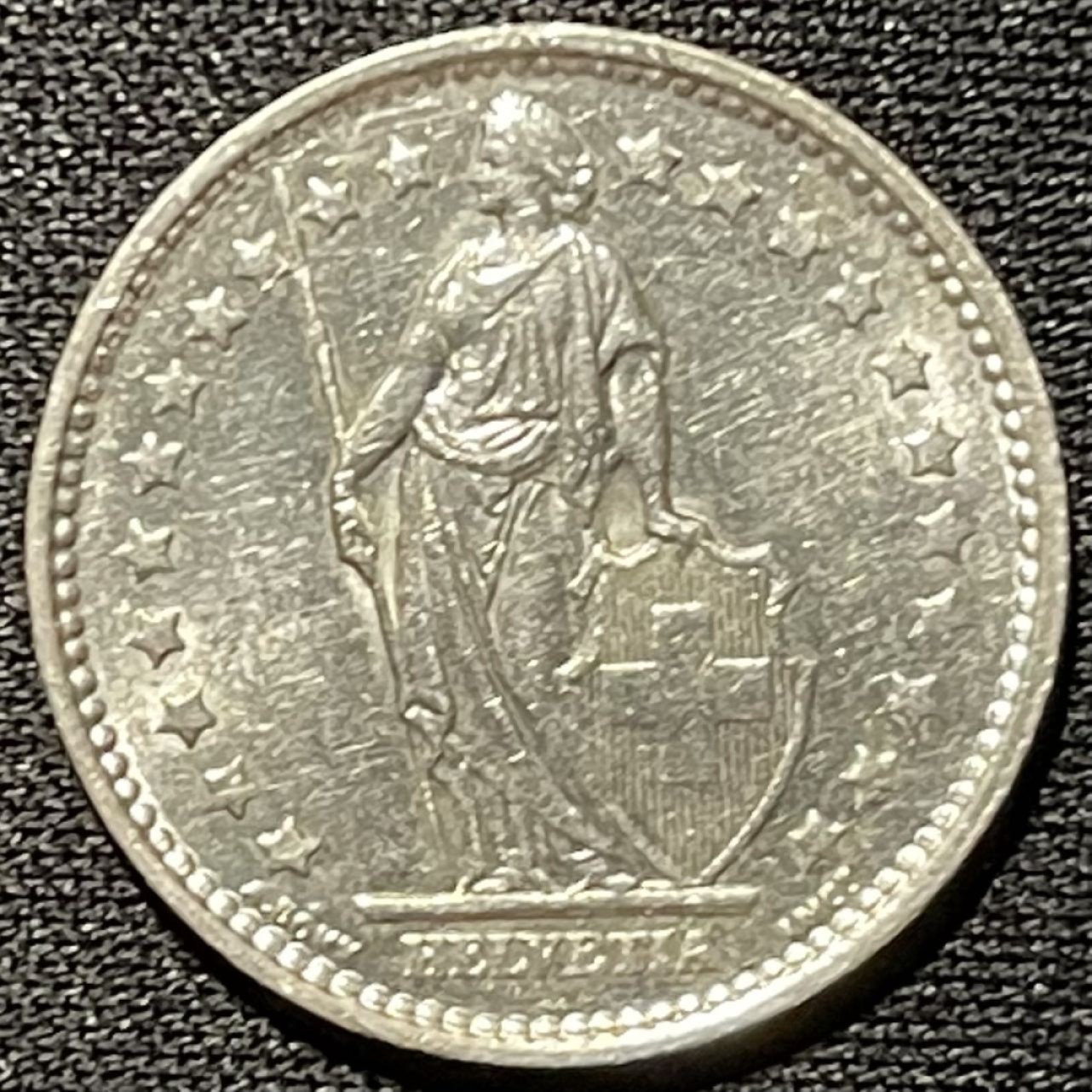 紫瑗钱币——第251期拍卖 瑞士 1967年 赫尔维蒂亚 1法郎 5克 0.835银 UNC