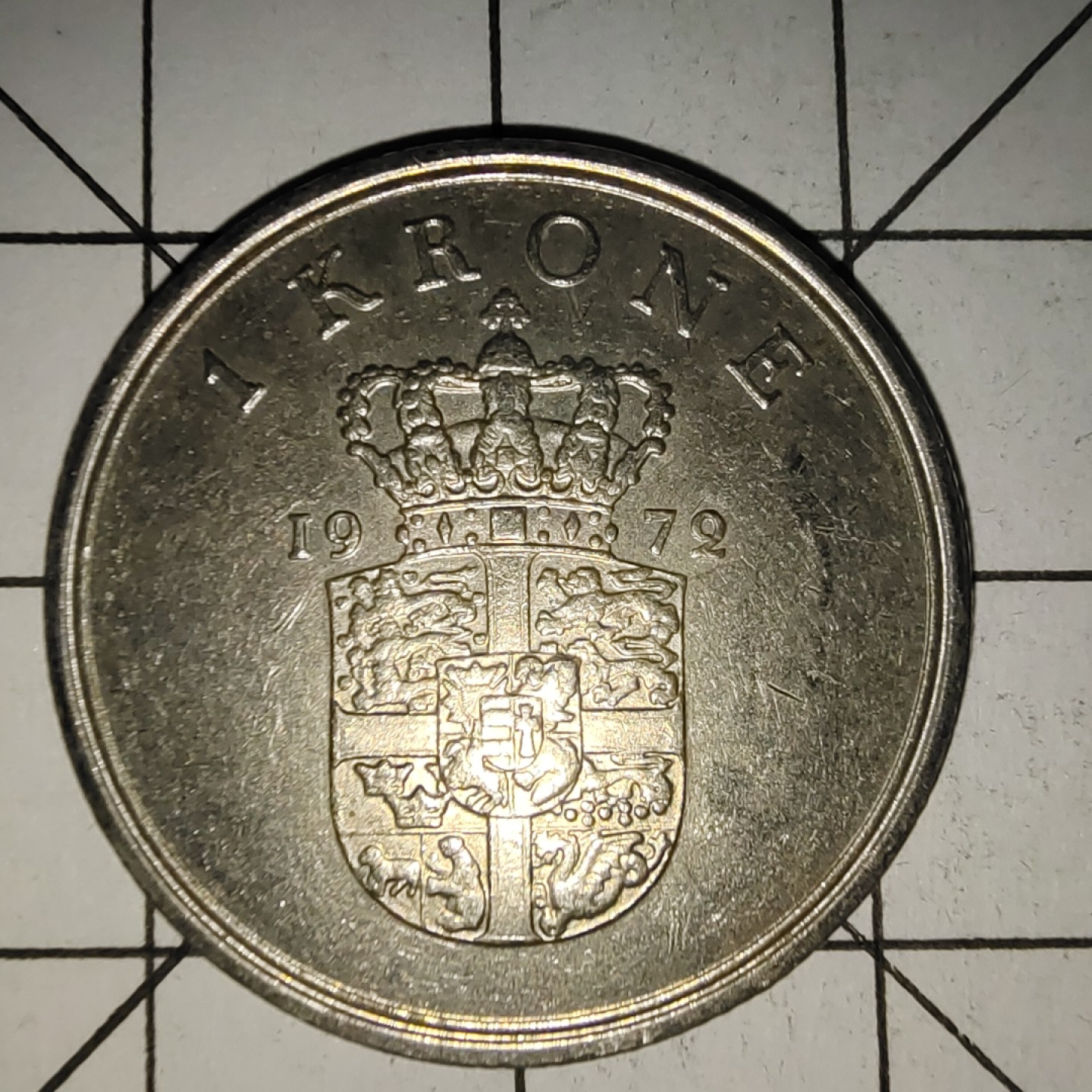 收藏之家世界硬币（捡漏，无押金，无佣金，全场满20包邮，偏远地区除外） 丹麦1克朗1972年