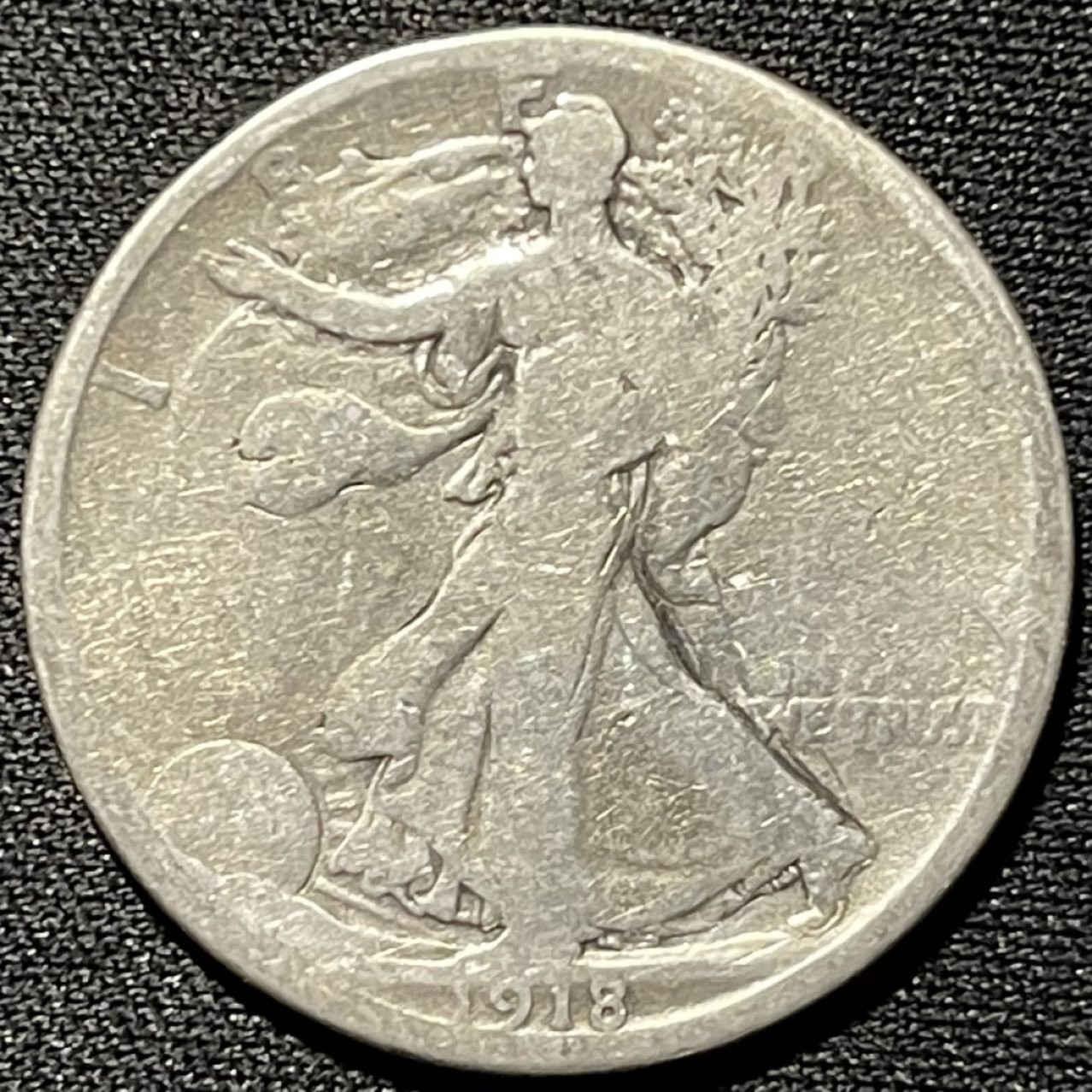 紫瑗钱币——第251期拍卖 美国 1918年 行走女神 50分 半美元 12.5克 0.9银