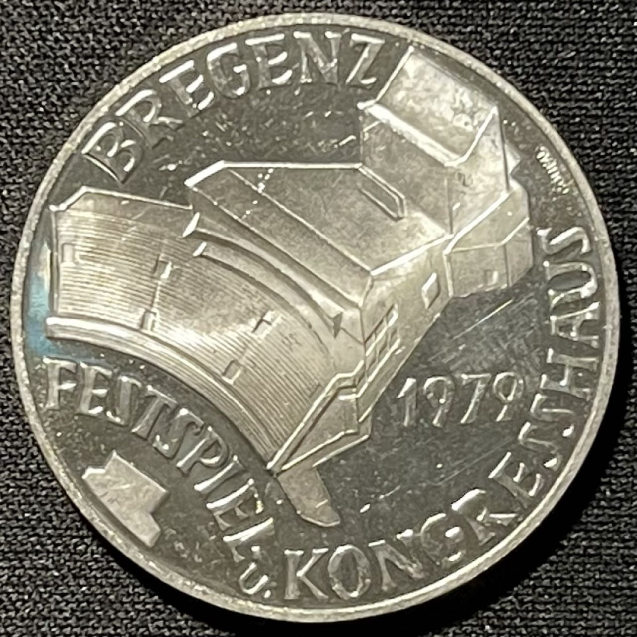 紫瑗钱币——第251期拍卖 奥地利 1979年 布雷根次国会大教堂 100先令 24克 0.64银 精制 