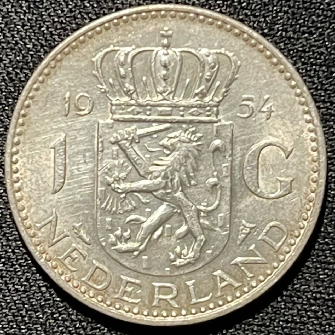 紫瑗钱币——第251期拍卖 荷兰 1954年 朱丽安娜 1盾 6.5克 0.72银 UNC