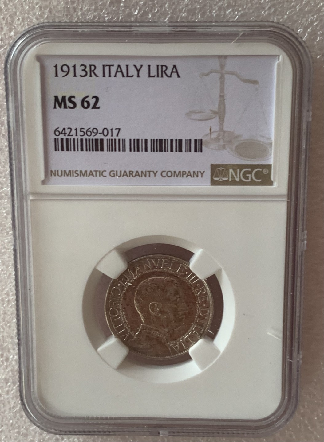 瓶子🏺第77期拍卖会 意大利1913年圈版1里拉银币MS62