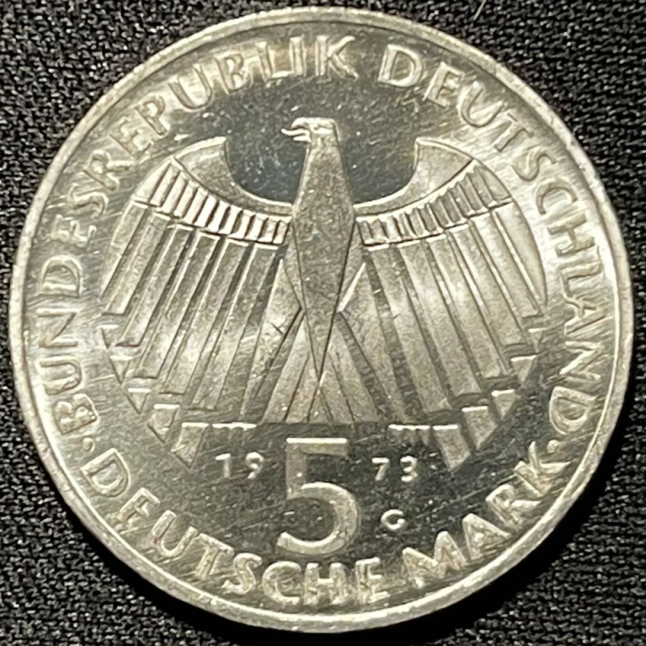 紫瑗钱币——第251期拍卖 联邦德国 1973年 G厂 法兰克福议会诞辰125后年 11.2克 0.625银 UNC