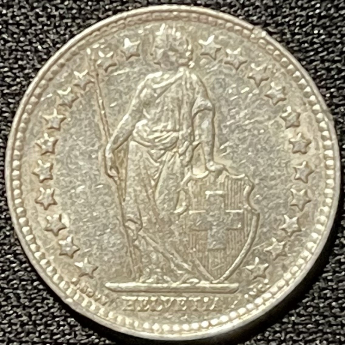 紫瑗钱币——第251期拍卖 瑞士 1952年 赫尔维蒂亚 1/2法郎 2.5克 0.835银 UNC