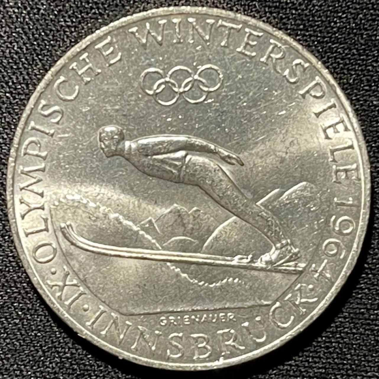 紫瑗钱币——第251期拍卖 奥地利 1964年 因斯布鲁克冬奥会 50先令 20克 0.9银 UNC