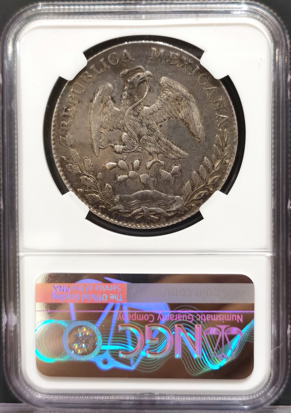 兔年首拍——博洋堂世界钱币拍卖第014期（全场包邮） NGC AU 墨西哥1897年MO AM版花边鹰洋