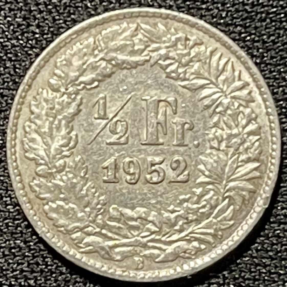 紫瑗钱币——第251期拍卖 瑞士 1952年 赫尔维蒂亚 1/2法郎 2.5克 0.835银 UNC