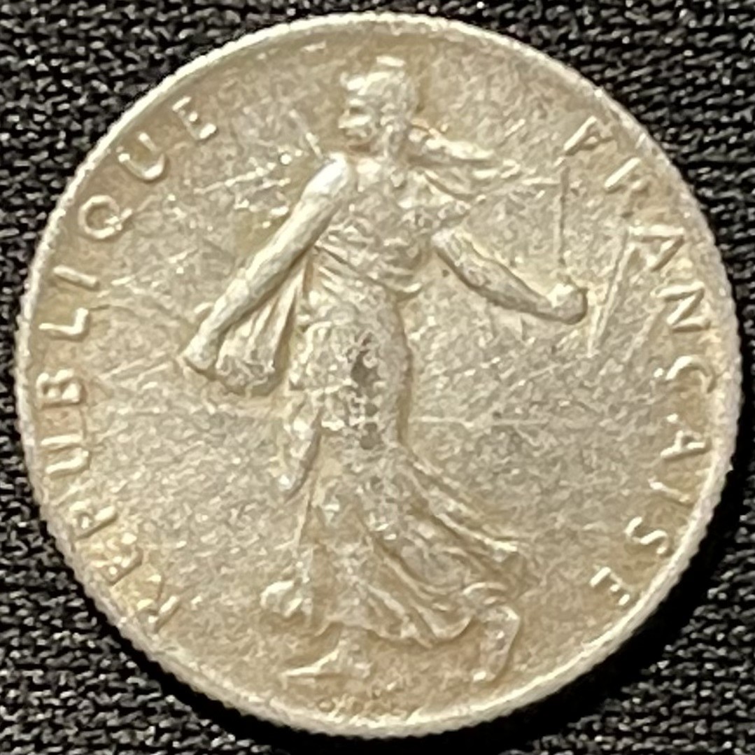 紫瑗钱币——第261期拍卖 法国 1918年 播种女神 50分 2.5克 0.835银 UNC